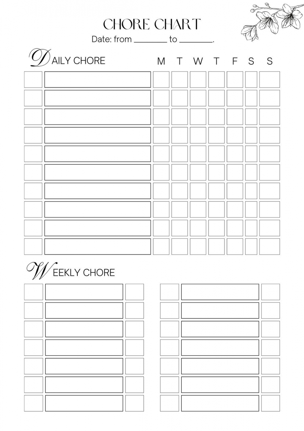 Chore Chart Printable Free - Printable - Free customizable chore chart templates to print  Canva