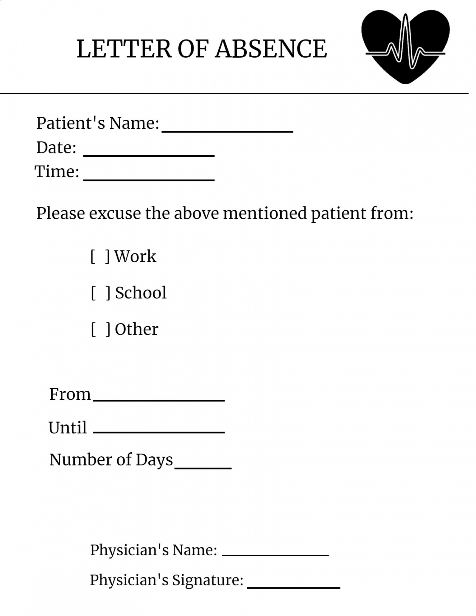 Free Printable Doctors Note For Work - Printable - Free Doctor