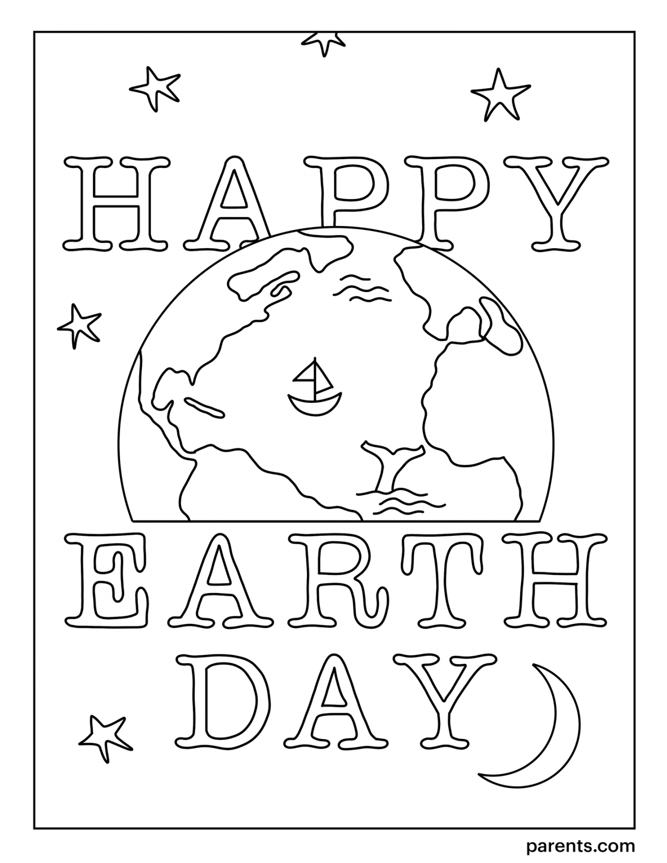 Earth Day Coloring Sheet Free Printable - Printable -  Free Earth Day Coloring Pages for Kids