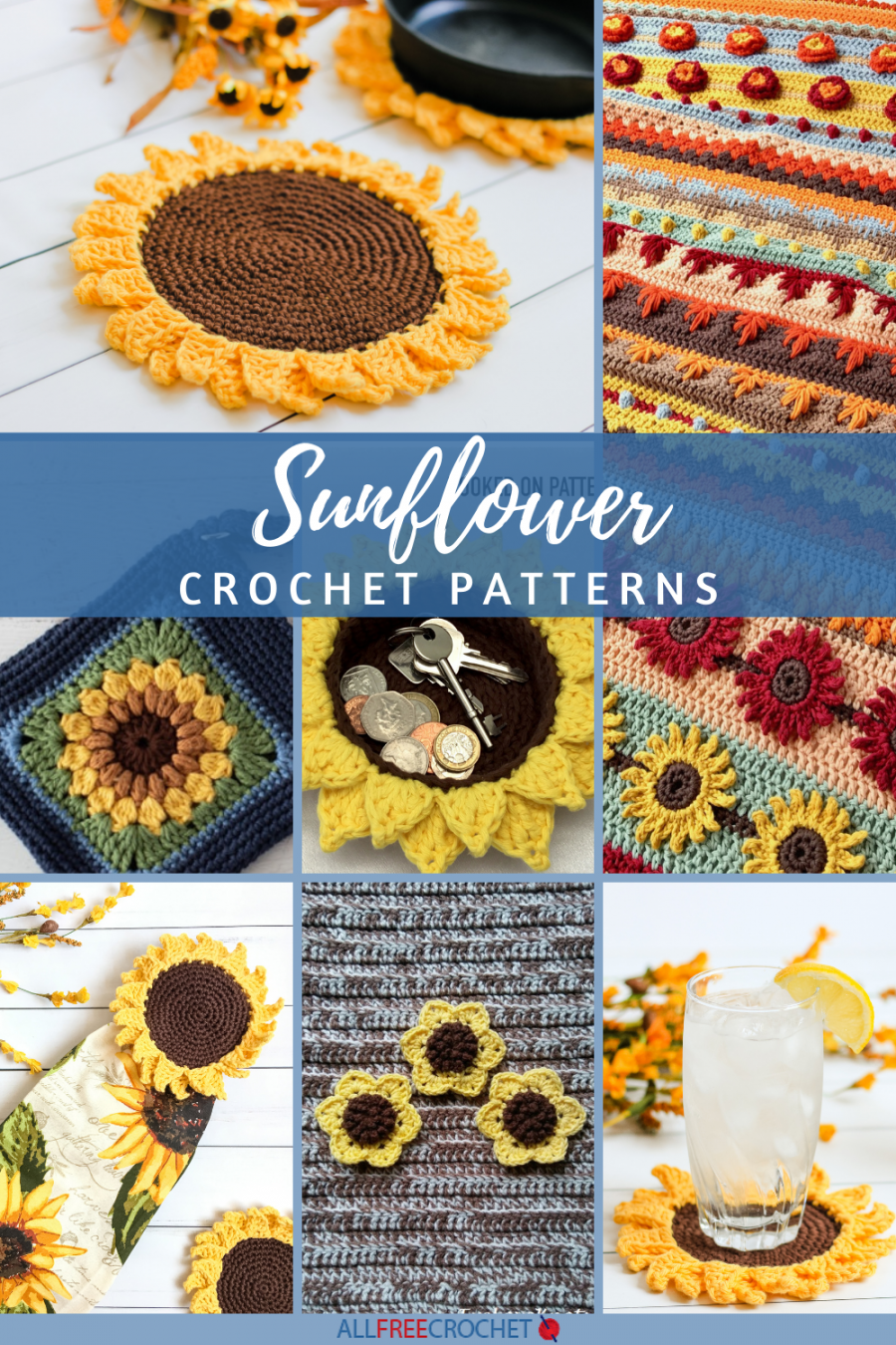 Free Printable Crochet Patterns - Printable -  Free Easy Sunflower Crochet Patterns  AllFreeCrochet