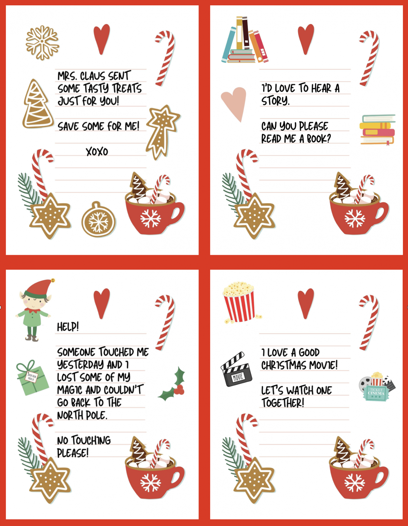 Template Free Elf On The Shelf Printables - Printable -  FREE Elf on the Shelf Notes Printables - Make Life Lovely