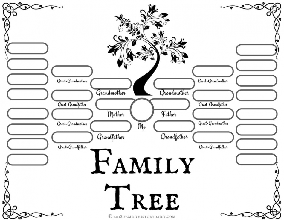 Free Printable Family Tree Template - Printable -  Free Family Tree Templates for Genealogy, Craft or School Projects
