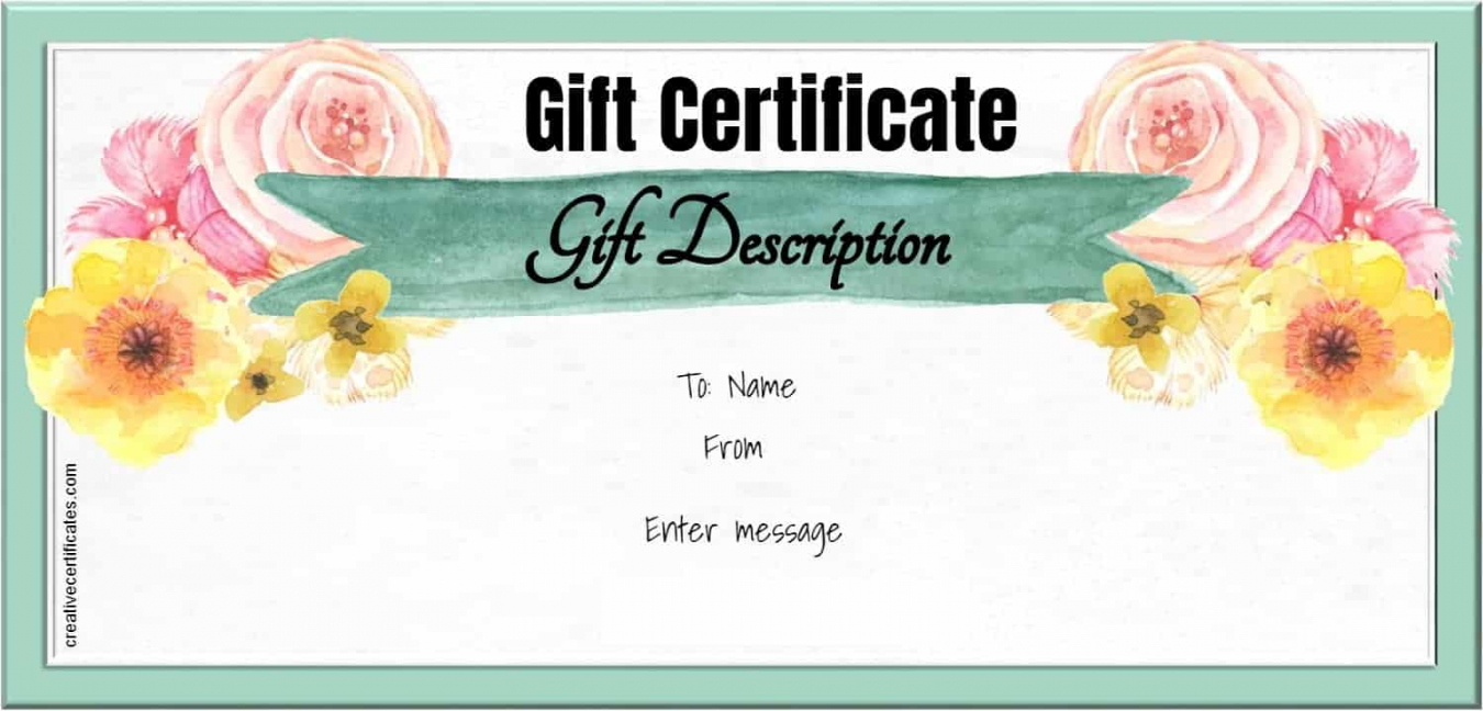 Free Gift Certificate Printable - Printable - FREE Gift Certificate Template  Customize Online and Print