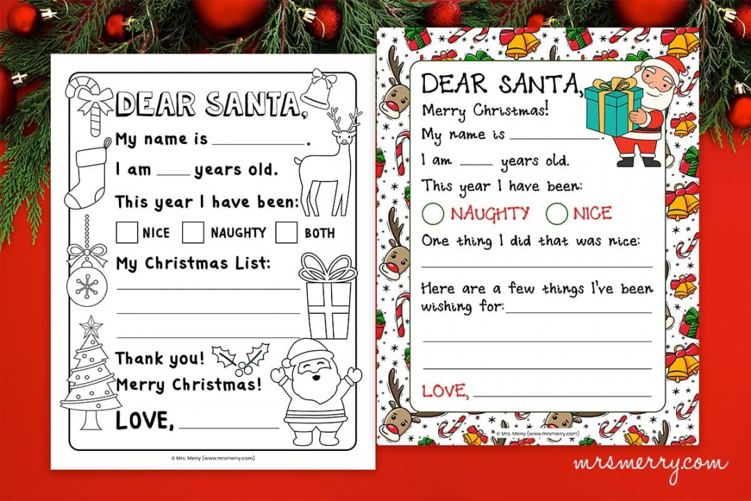 Free Printable Letters To Santa - Printable - Free Letter to Santa Template Printables  Mrs