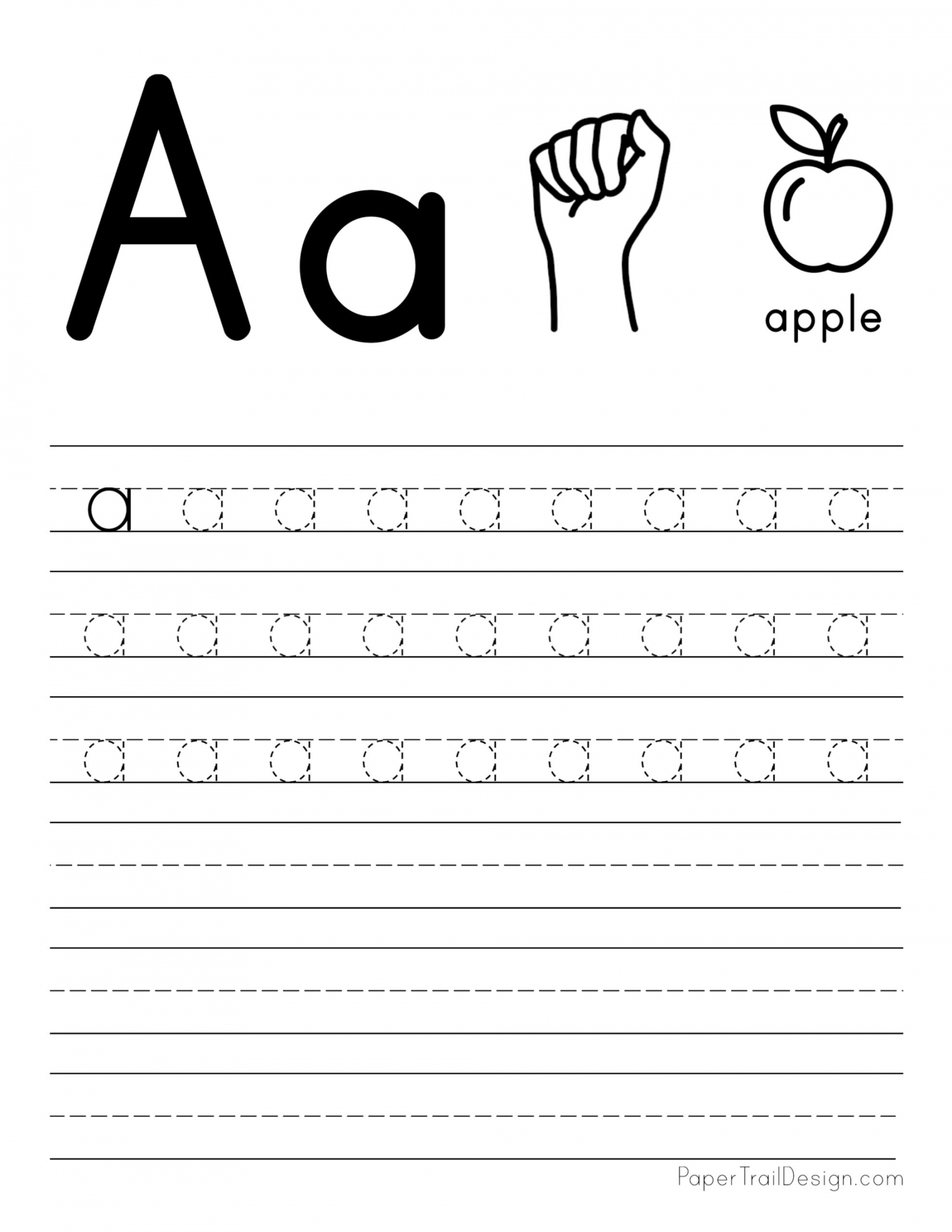 Free Letter Tracing Printable - Printable - Free Letter Tracing Worksheets - Paper Trail Design