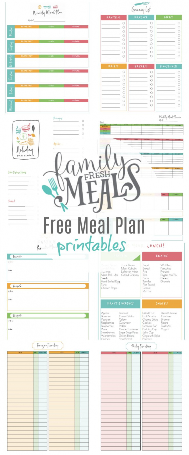 Free Printable Meal Planner - Printable - Free Meal Plan Printables - Family Fresh Meals