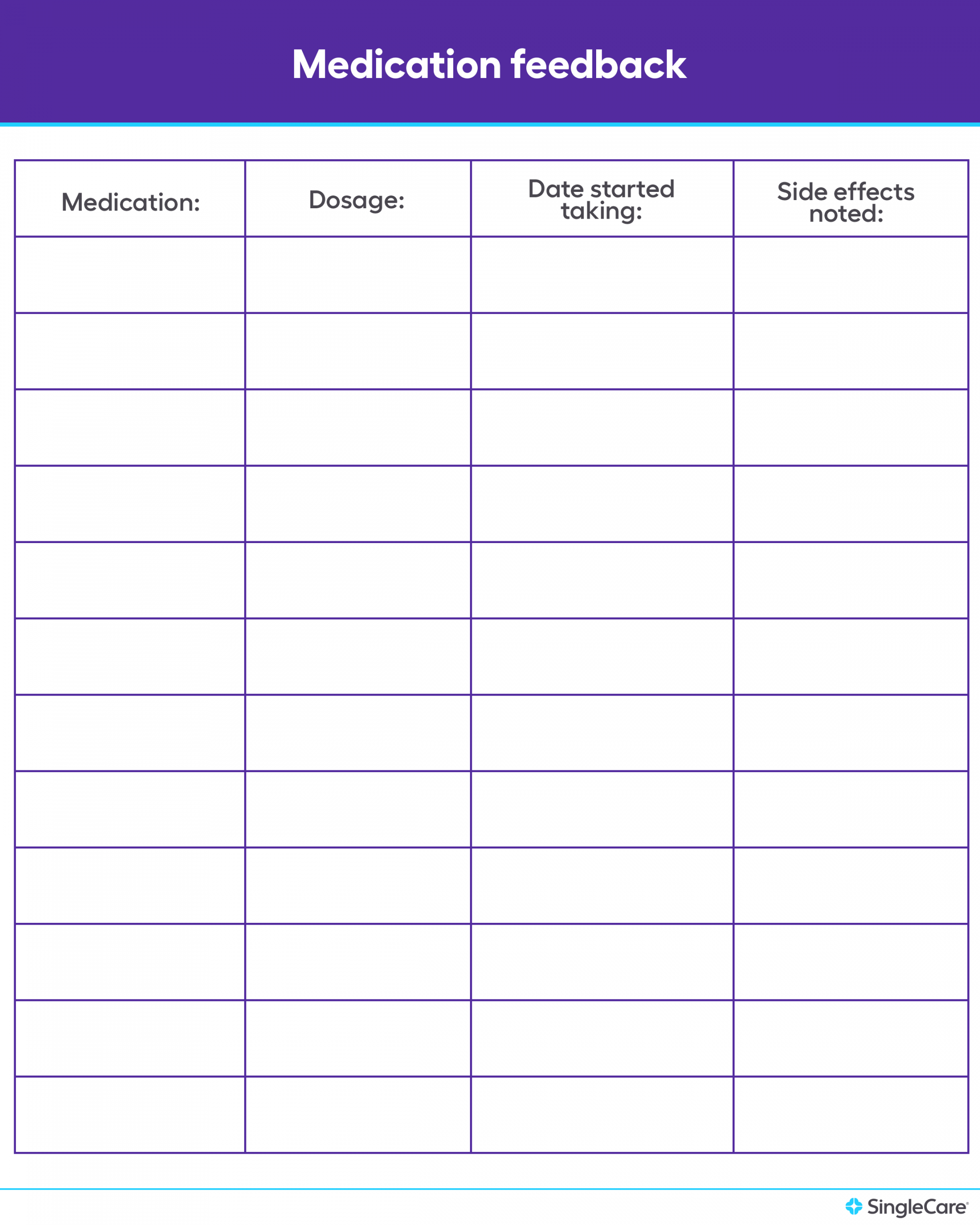 Free Printable Daily Medication Chart For Elderly - Printable - Free medication list templates for patients and caregivers