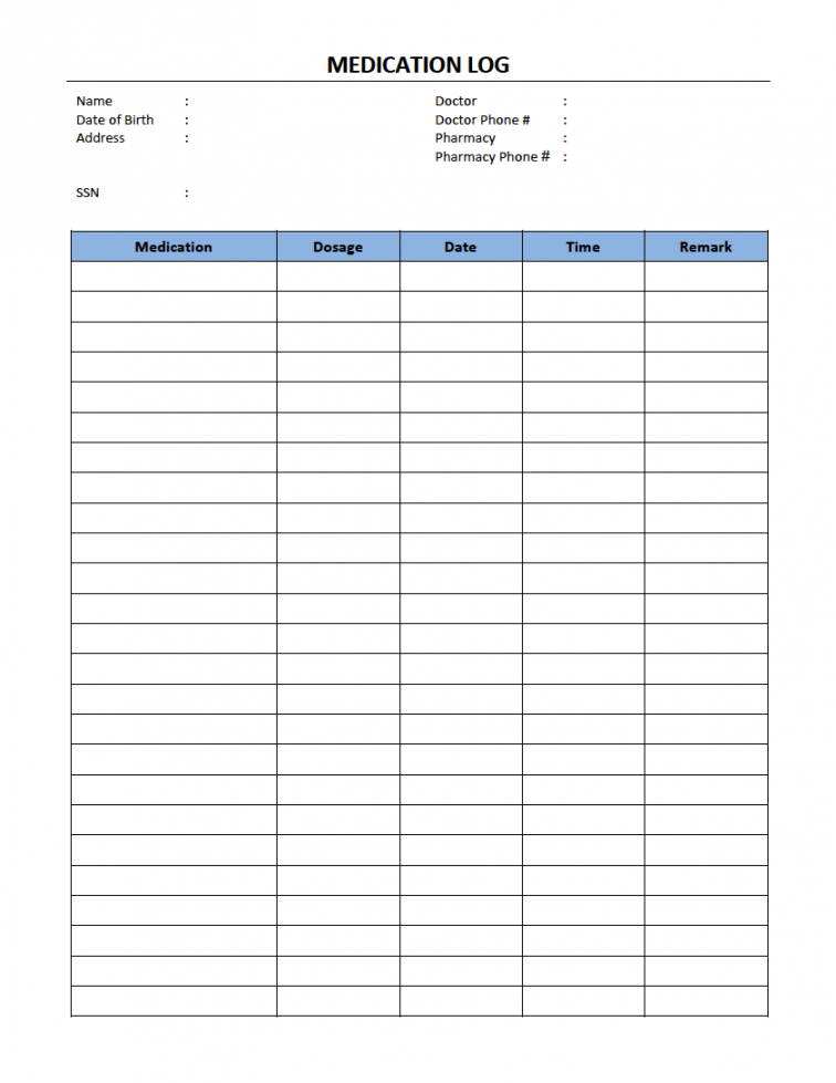 Free Printable Daily Medication Chart For Elderly - Printable - Free Medication Schedule Templates  PDF  WORD  EXCEL