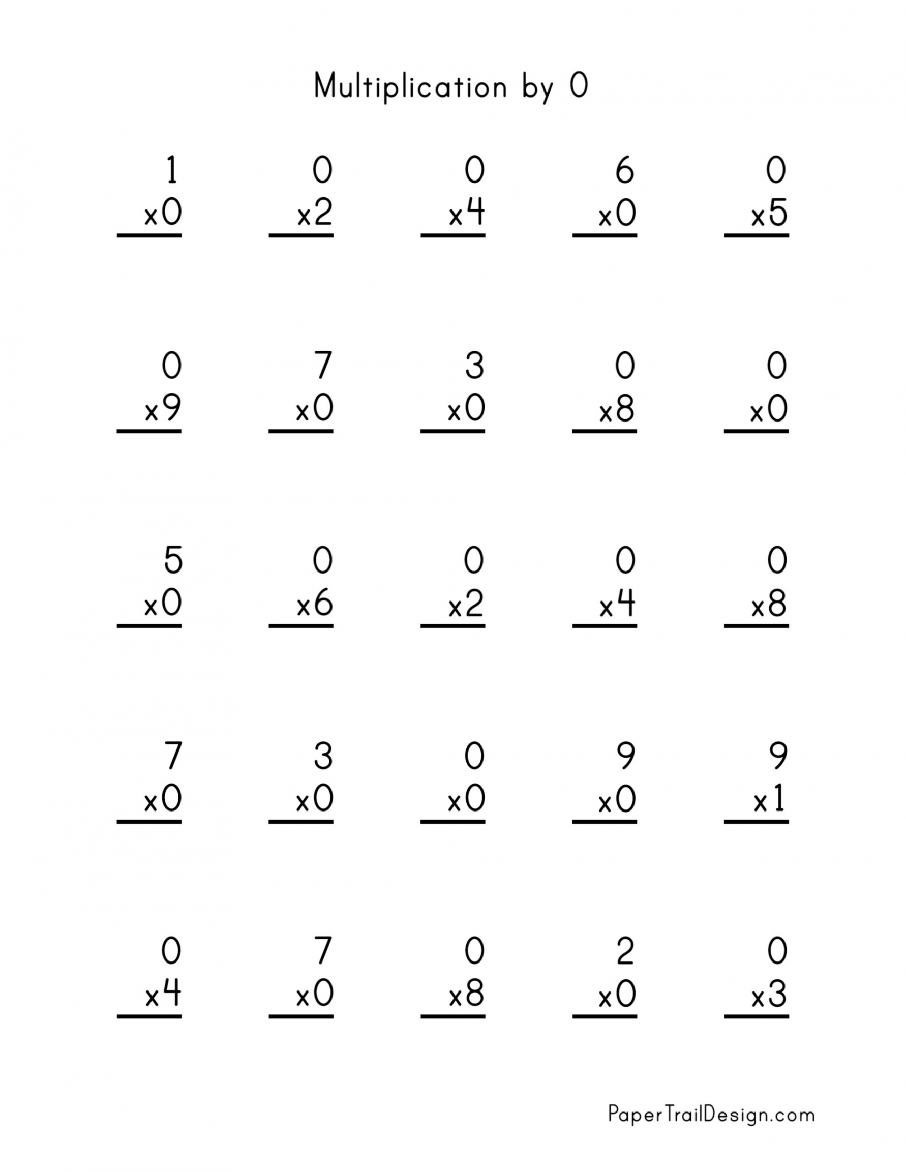 Free Multiplication Worksheets Printable - Printable - Free Multiplication Worksheets -2 - Paper Trail Design