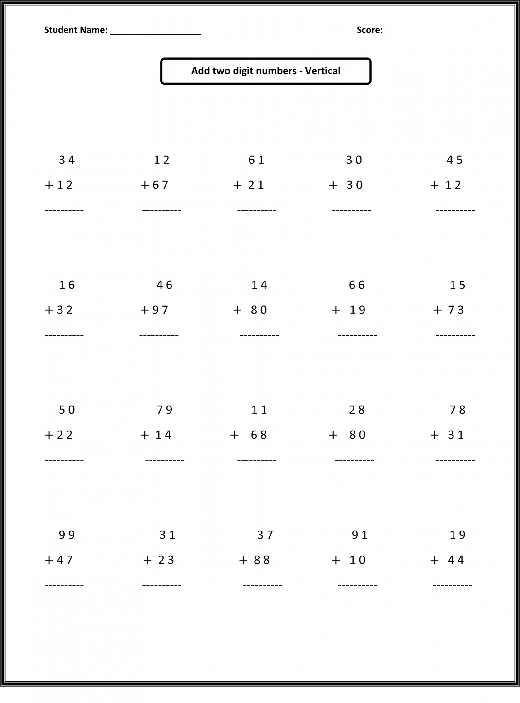 Math Worksheets For 2nd Graders Free Printable - Printable - Free nd Grade Math Worksheets  Activity Shelter