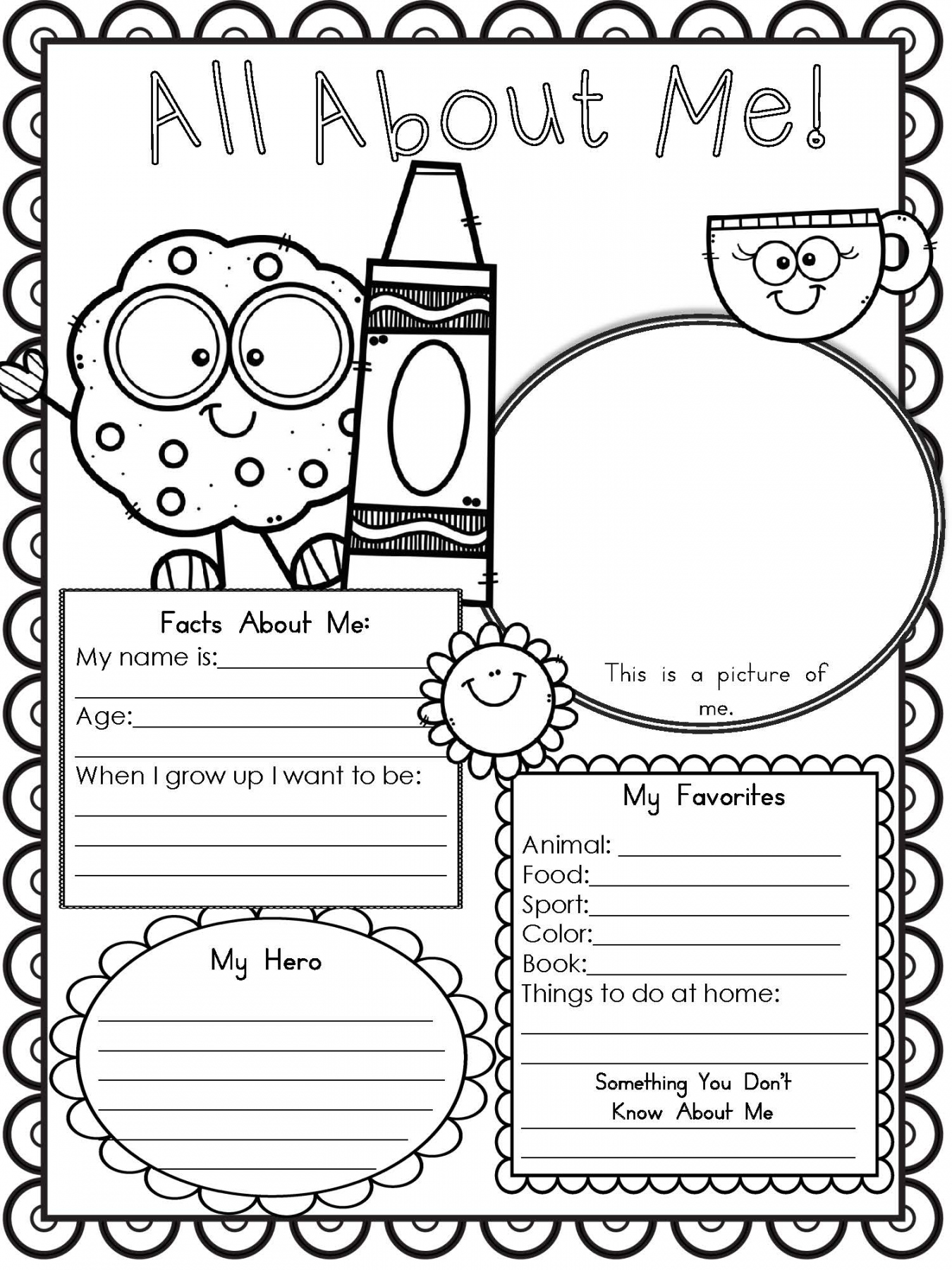 All About Me Free Printable - Printable - Free Printable All About Me Worksheet - Modern Homeschool Family