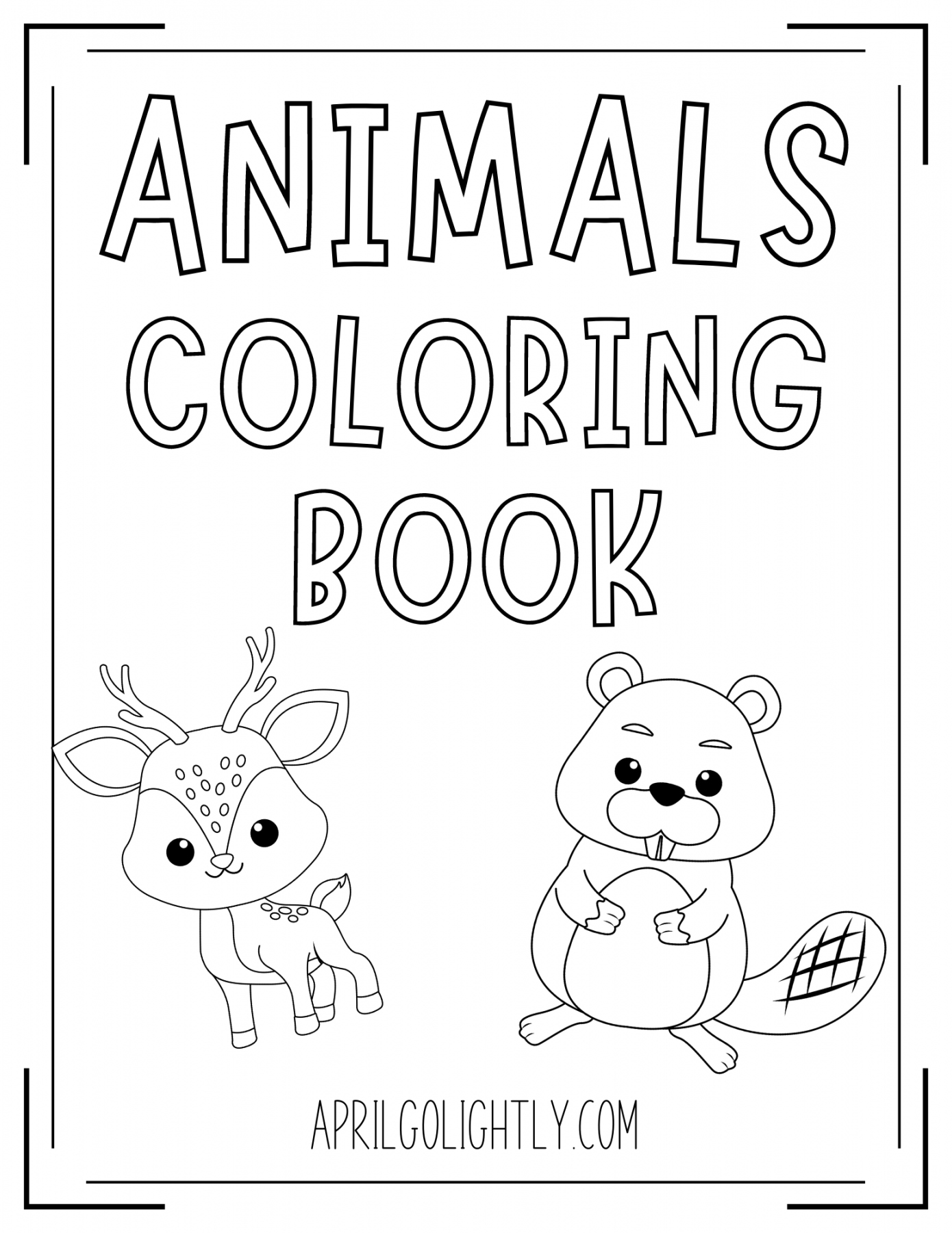 Free Printable Coloring Pages Animals - Printable - FREE Printable Animals Coloring Book - April Golightly