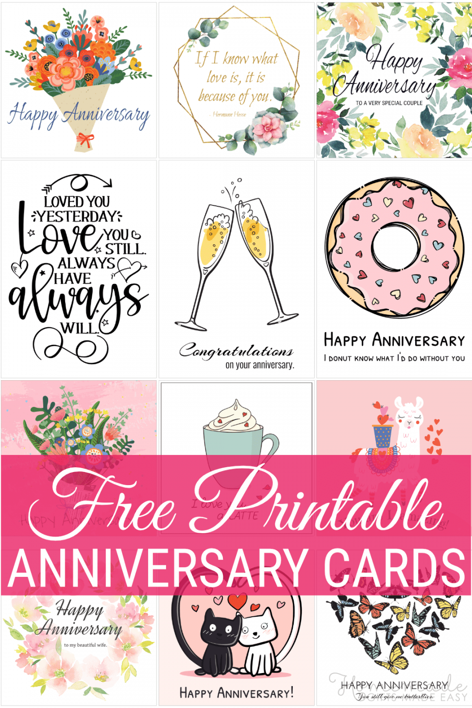 Free Printable Anniversary Cards - Printable - Free Printable Anniversary Cards