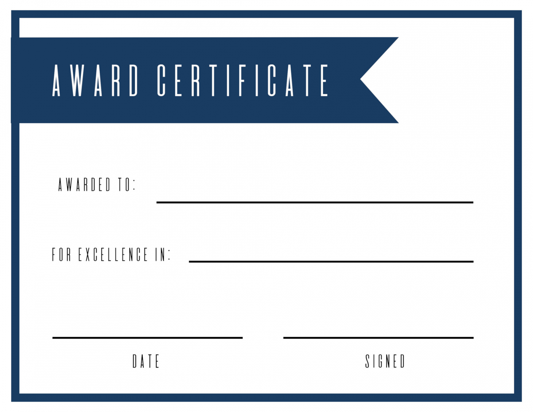 Free Printable Certificates And Awards - Printable - Free Printable Award Certificate Template - Paper Trail Design