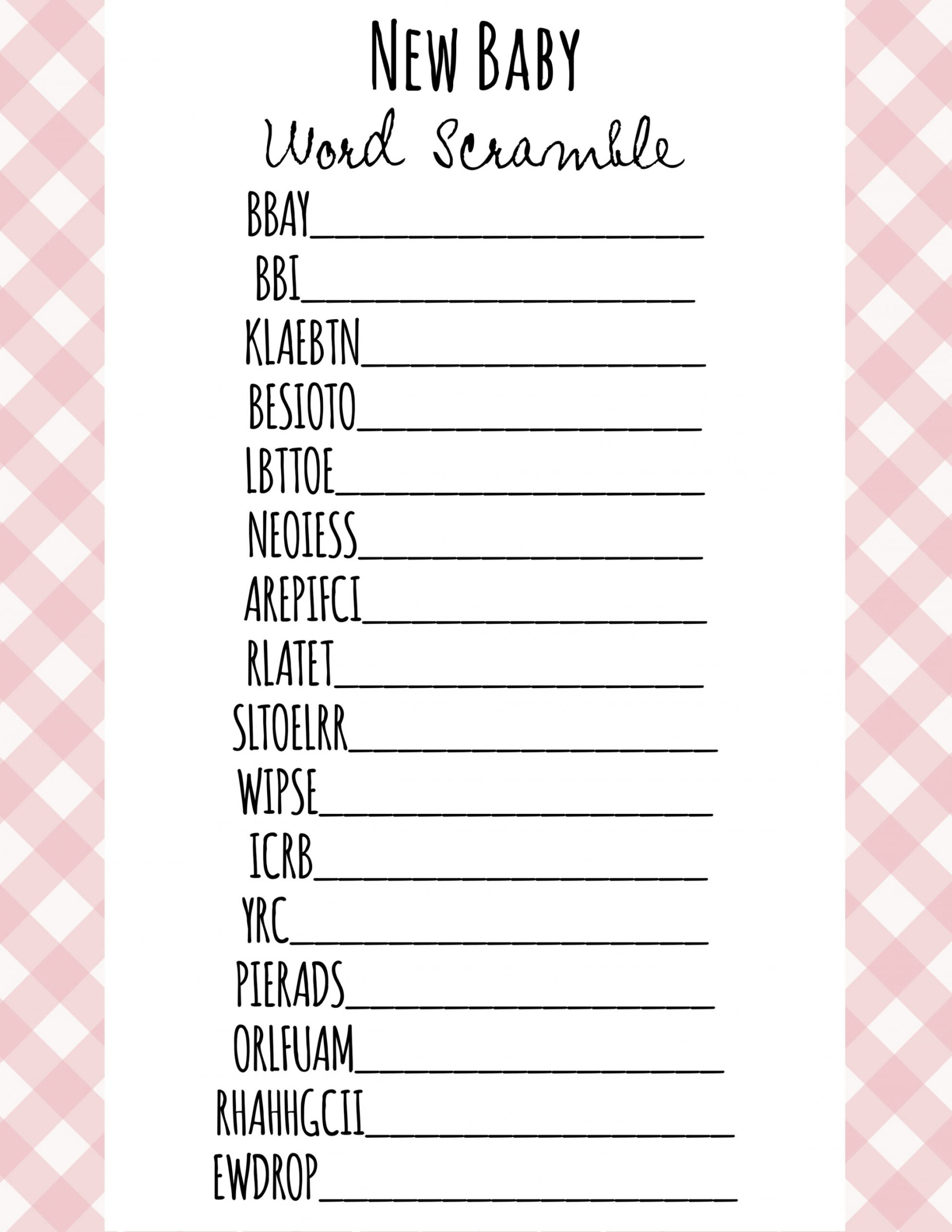 Baby Shower Games Free Printable Sheets - Printable - Free Printable Baby Shower Games - Download Instantly!