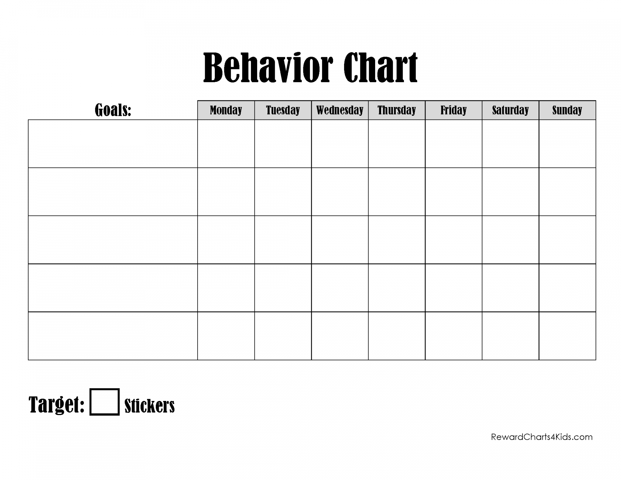 Free Printable Daily Behavior Charts - Printable - Free Printable Behavior Charts  Customize online  Hundreds of Charts