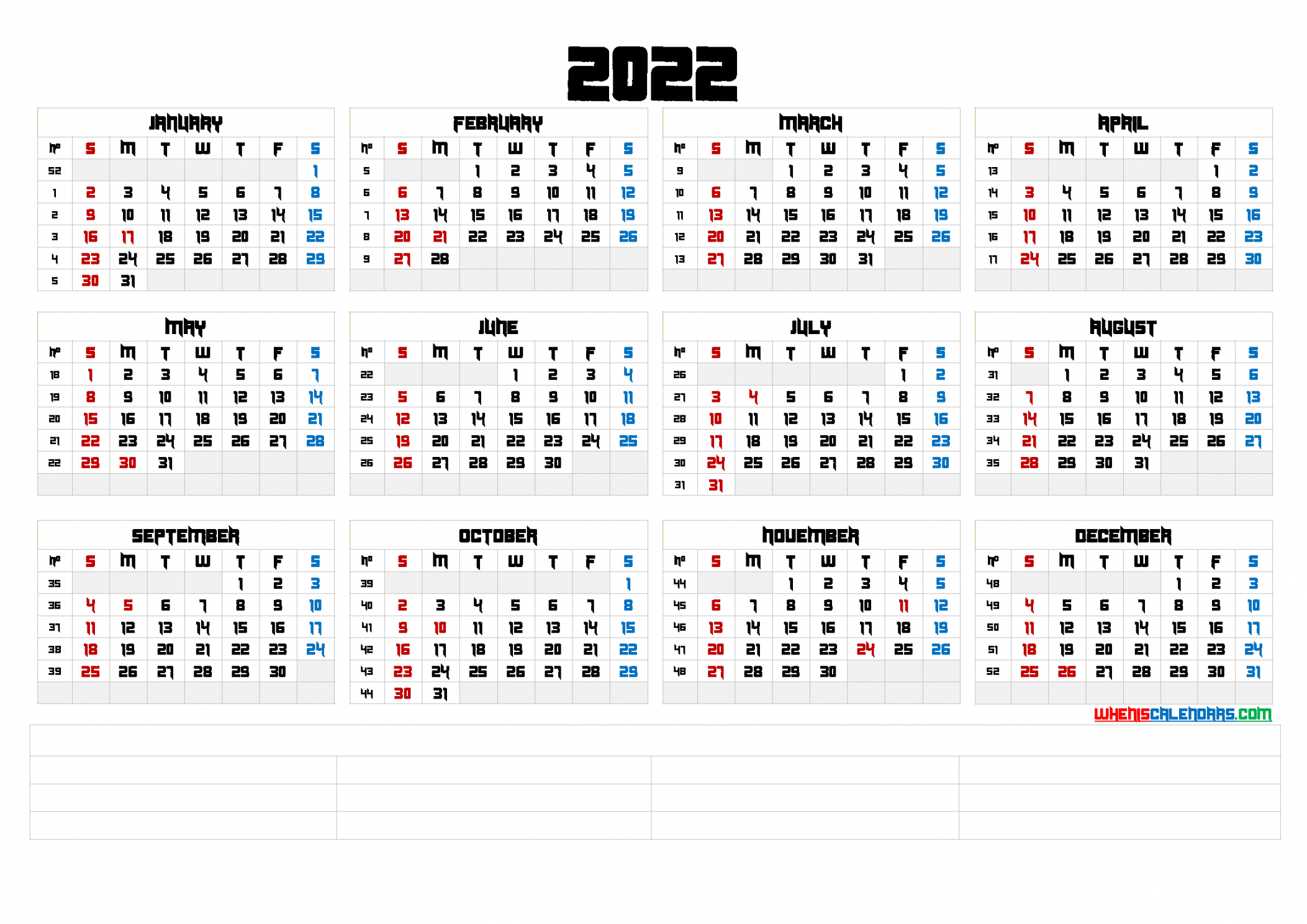 2-2-3 Printable Calendar Free - Printable - Free Printable Blank Calendar  (Landscape, PDF, Image)