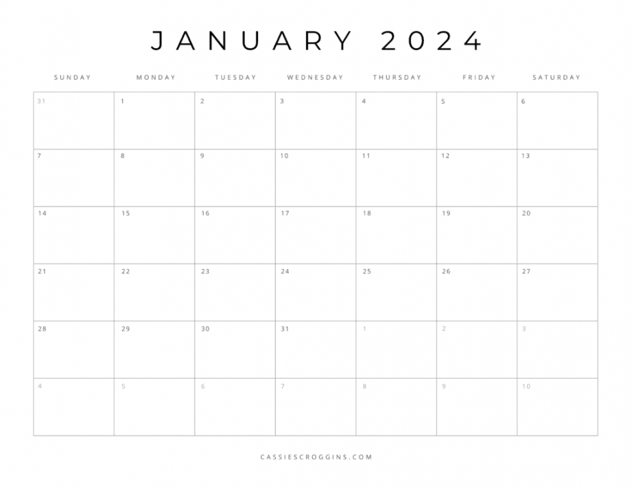 Free Printable Calendar 2024 - Printable - Free Printable  Blank Calendar Templates (All  Months)