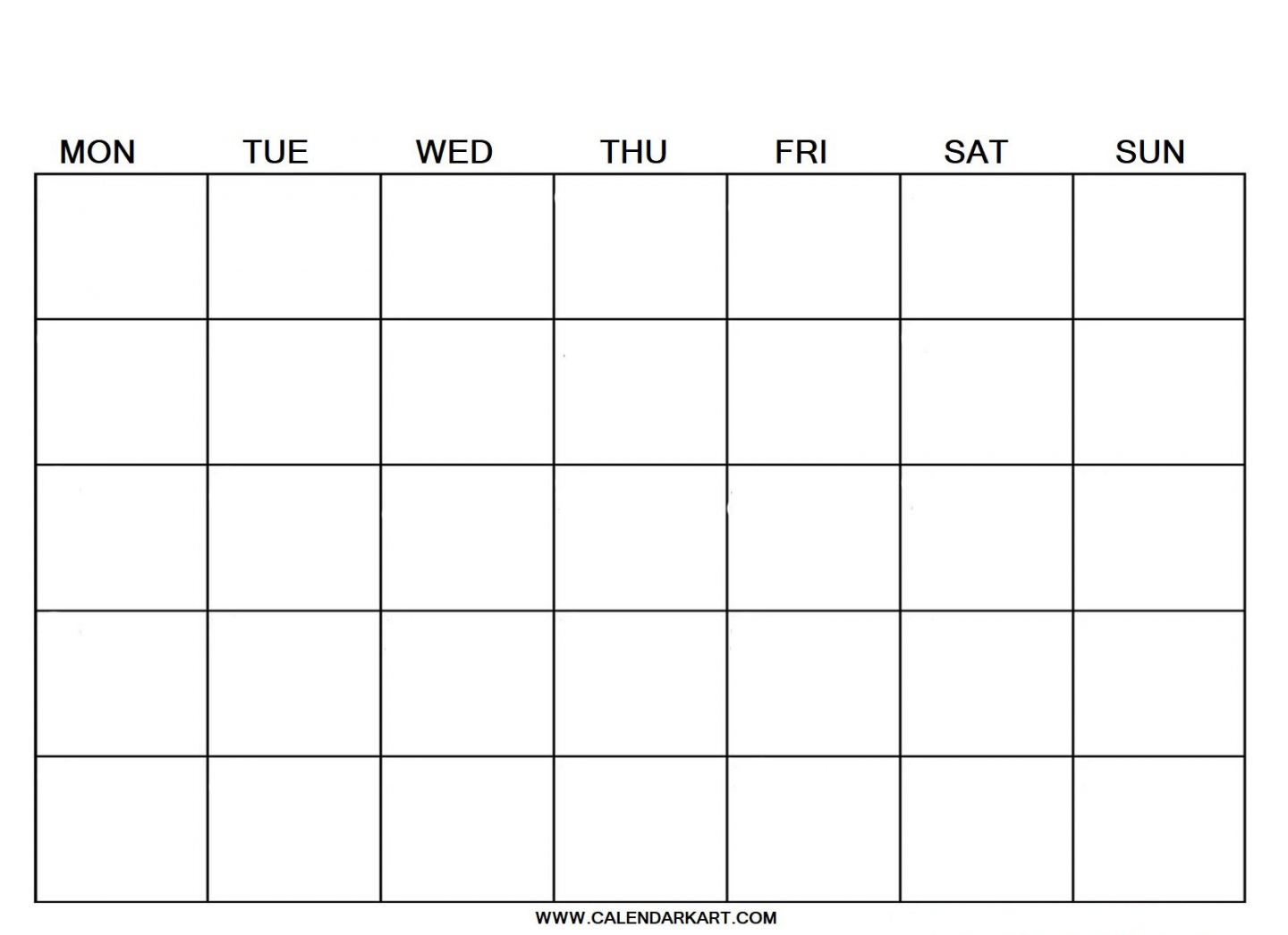 Free Printable Blank Calendar - Printable -  Free Printable Blank Calendar Templates {Fillable PDF
