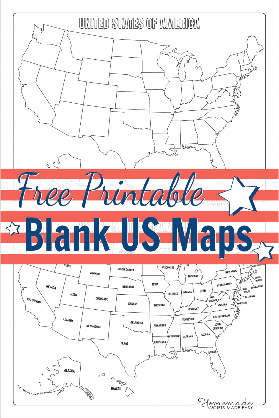 Free Printable Us Map - Printable - Free Printable Blank US Map