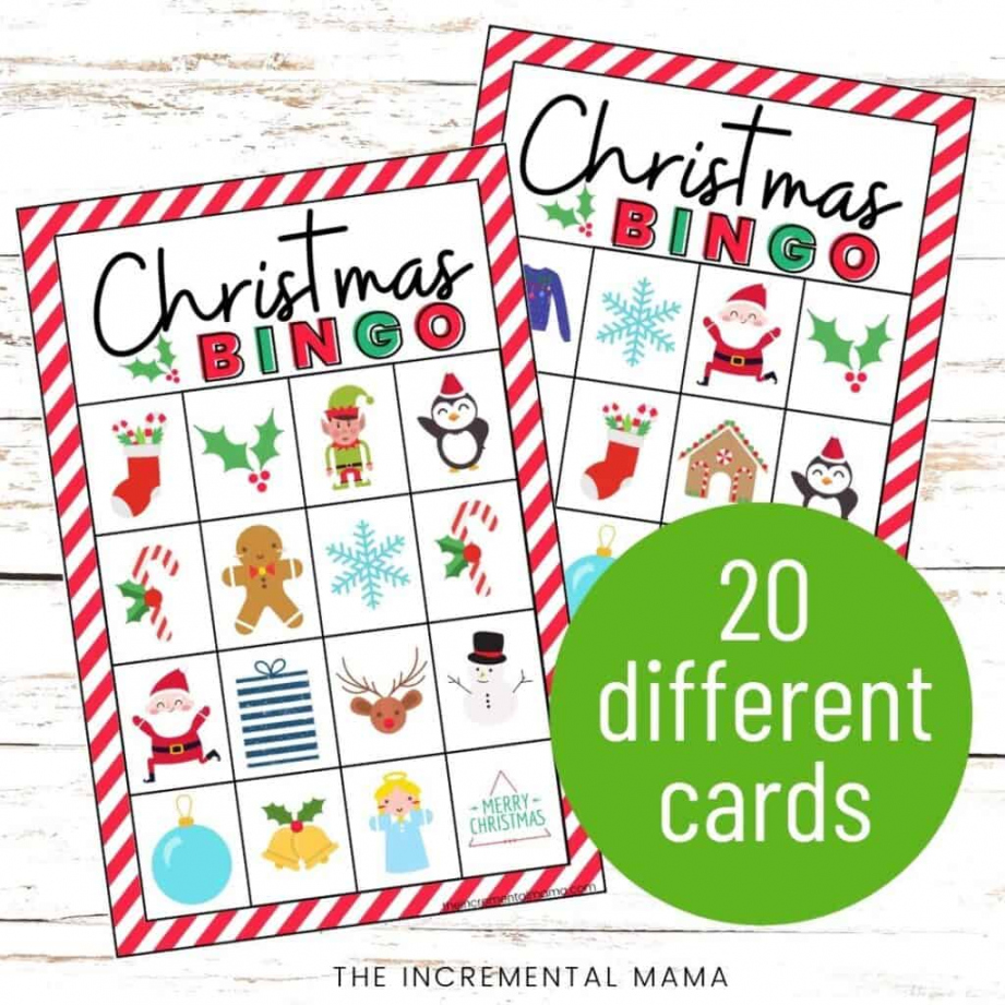 Free Christmas Bingo Printables - Printable -  Free Printable Christmas Bingo Cards - The Incremental Mama