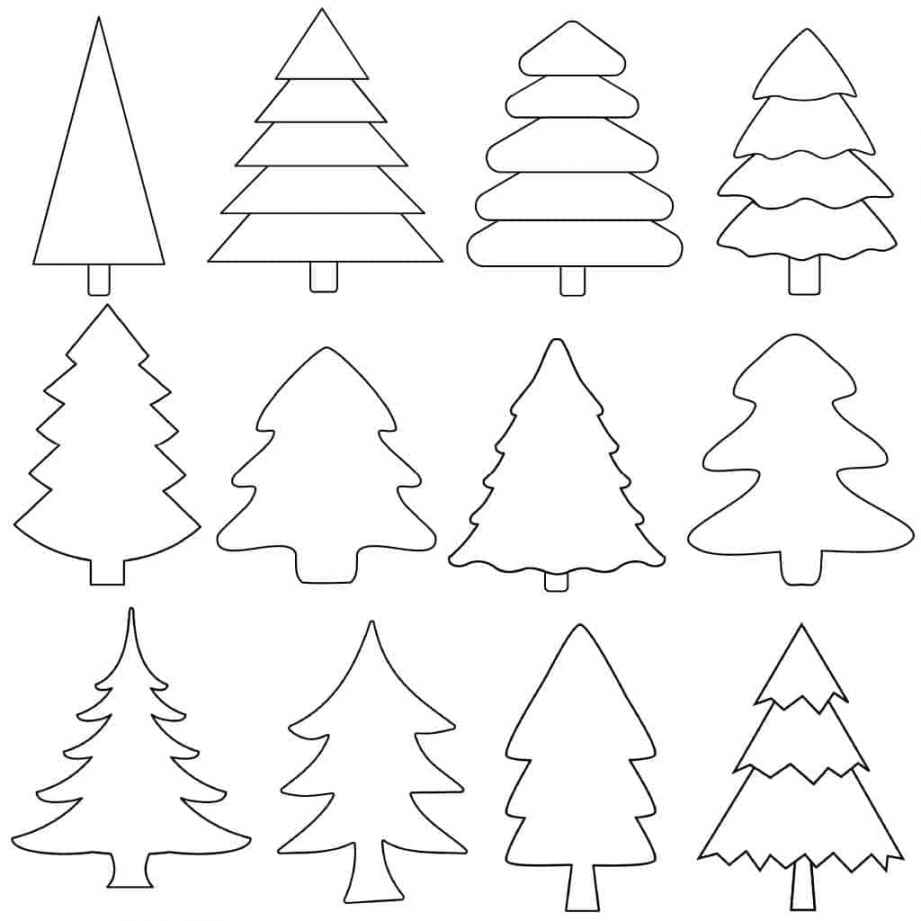 Free Printable Christmas Tree - Printable - Free Printable Christmas Tree Templates - Daily Printables
