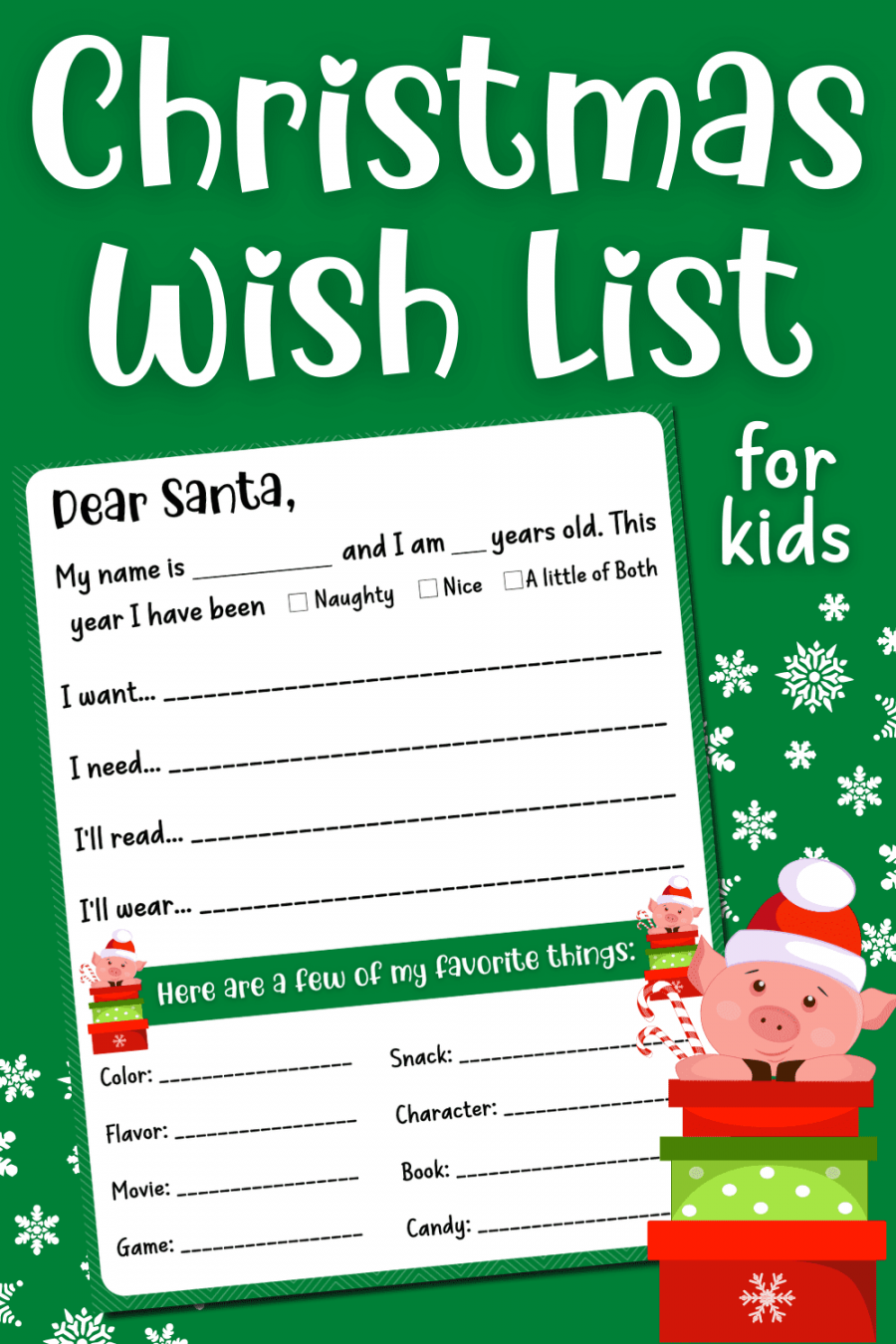 Free Printable Christmas Wish List - Printable - Free Printable Christmas Wish List for Kids