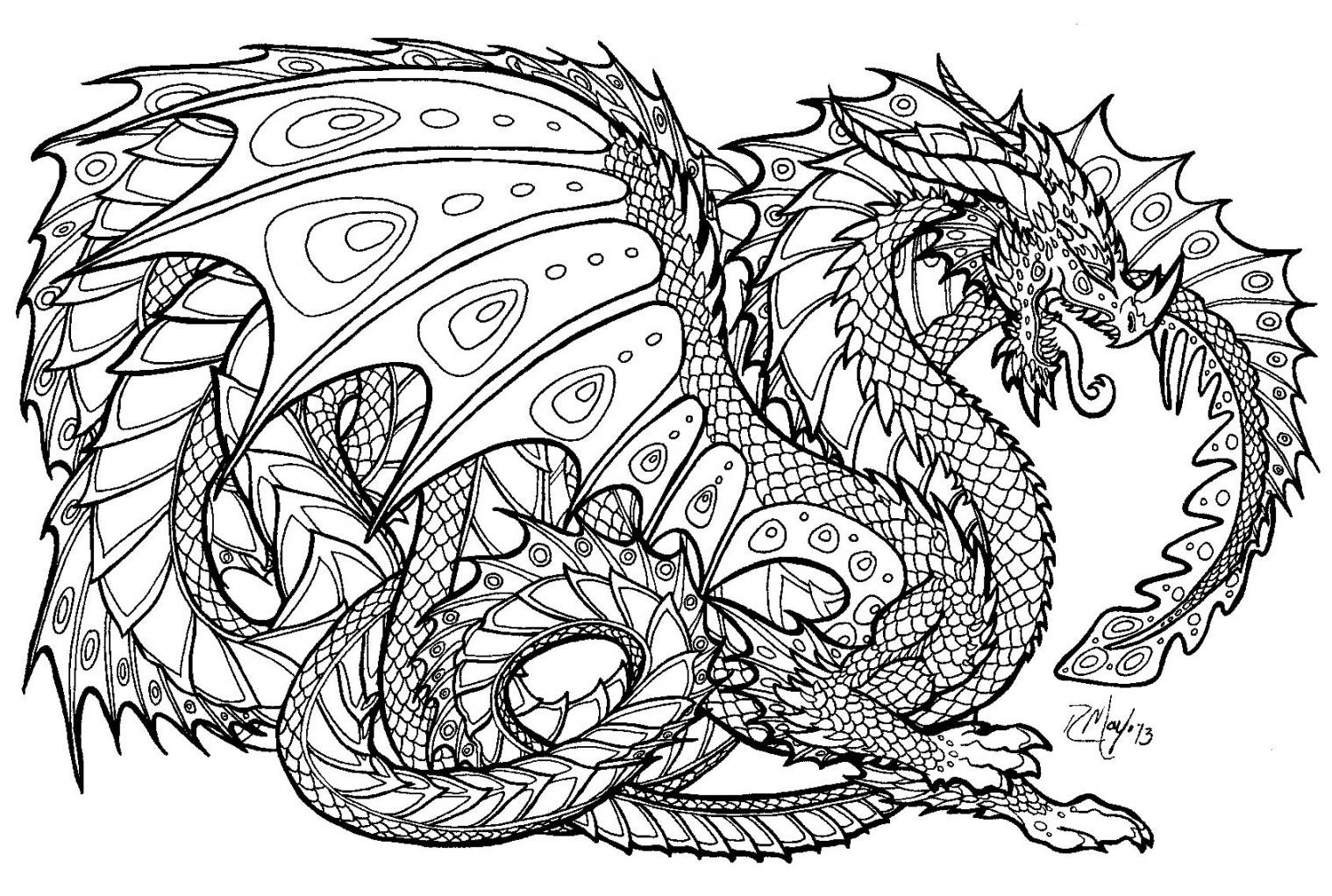 Free Printable Dragon Coloring Pages - Printable - free printable coloring pages for adults advanced dragons - Google