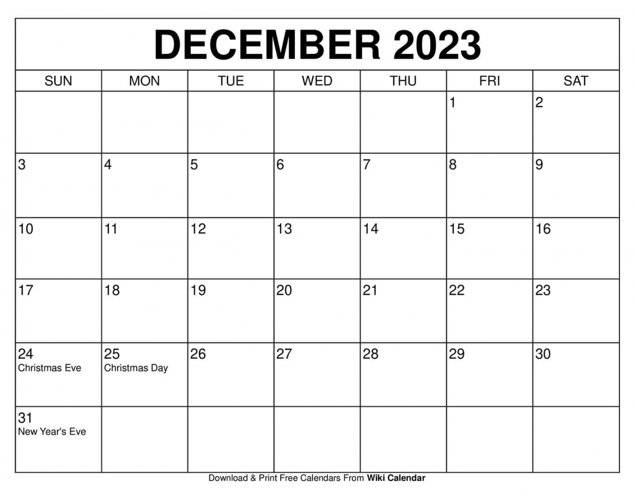 Free Printable December Calendar - Printable - Free Printable December  Calendar Templates With Holidays