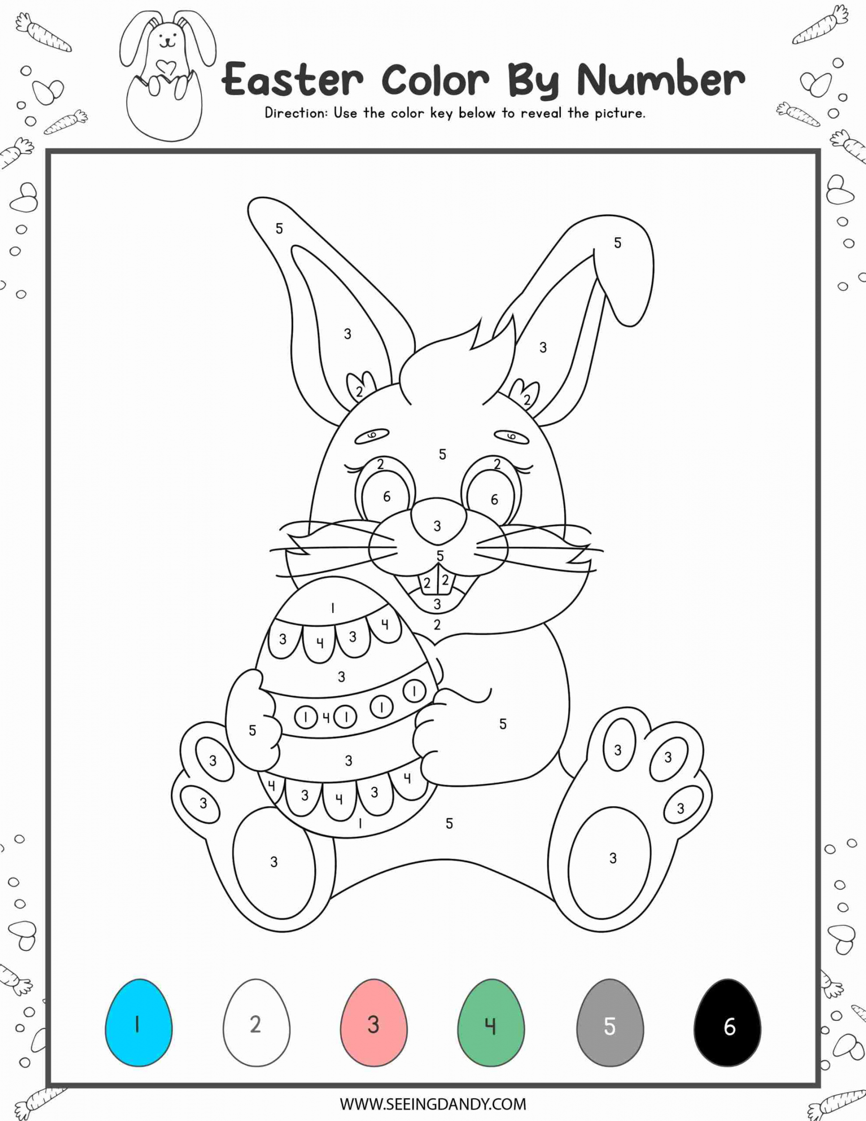 Color By Number Free Printables - Printable - Free Printable Easter Color By Number Coloring Pages - Seeing