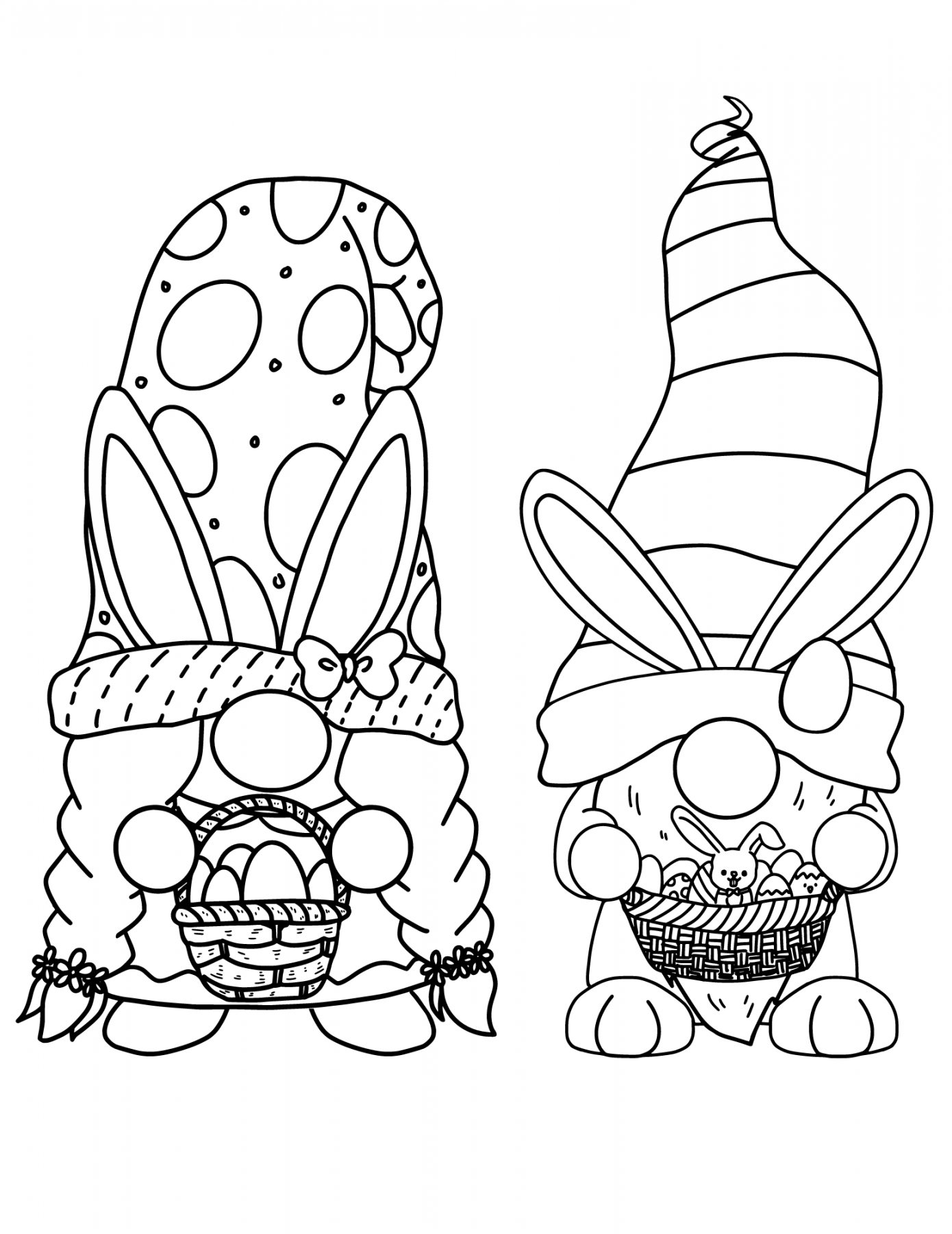 Free Printable Gnome Coloring Pages - Printable - Free Printable Easter Gnomes Coloring Pages for Kids and Adults