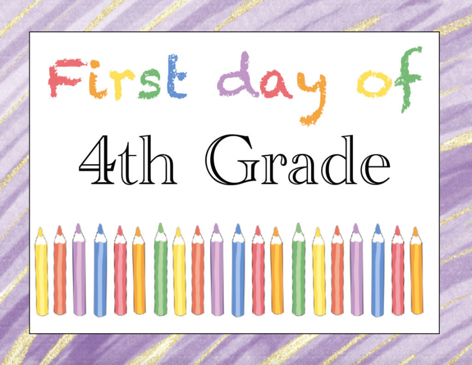 First Day of 4th Grade Free Printable - Printable - Free Printable First Day of School Signs