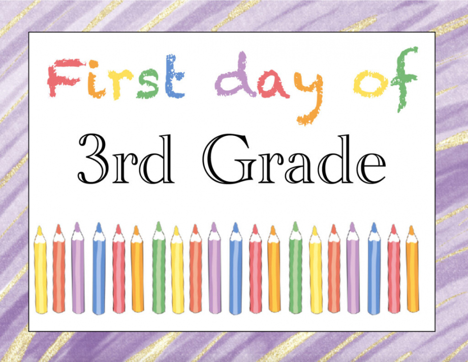 First Day of 3rd Grade Free Printable - Printable - Free Printable First Day of School Signs