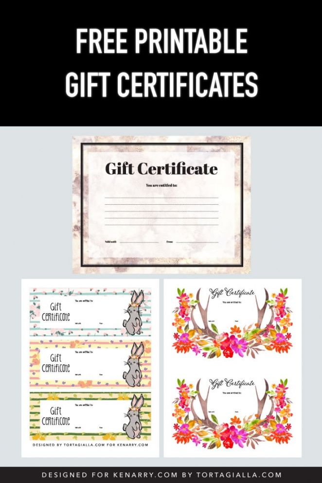 Printable Gift Certificates Free - Printable - Free Printable Gift Certificates - Ideas for the Home