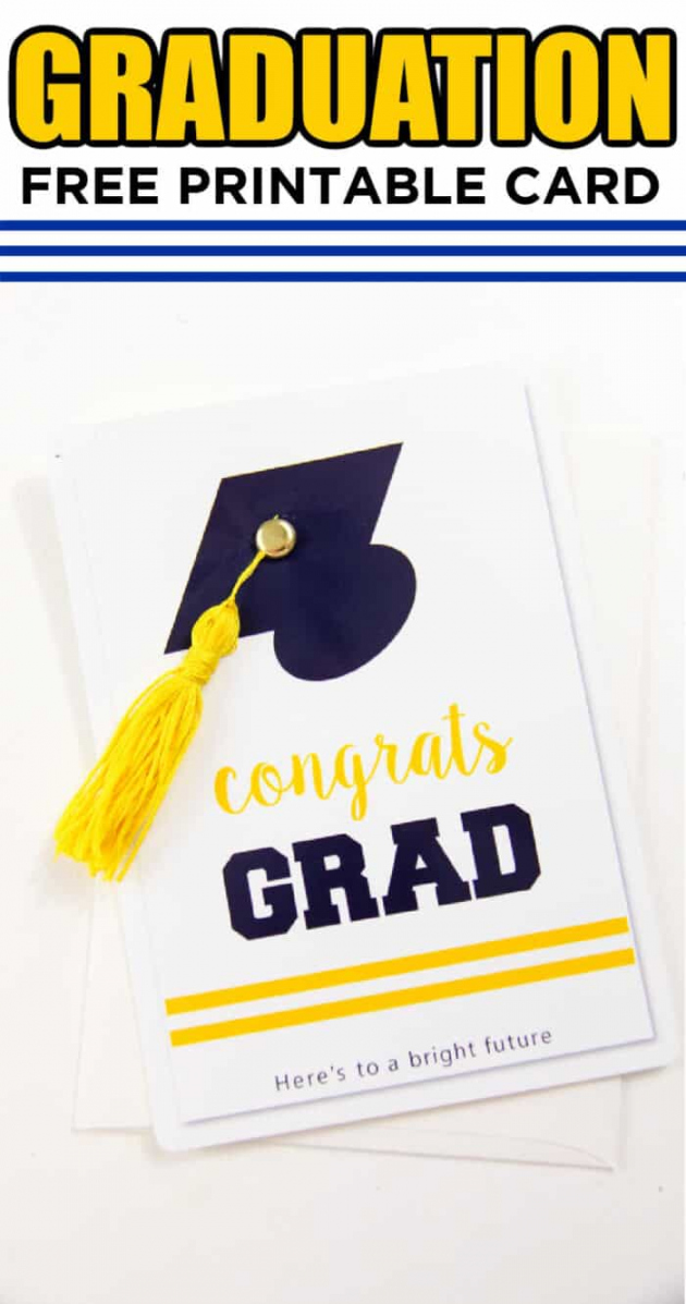 Free Printable Graduation Cards - Printable - FREE Printable Graduation Card with Tassel - Made with Happy