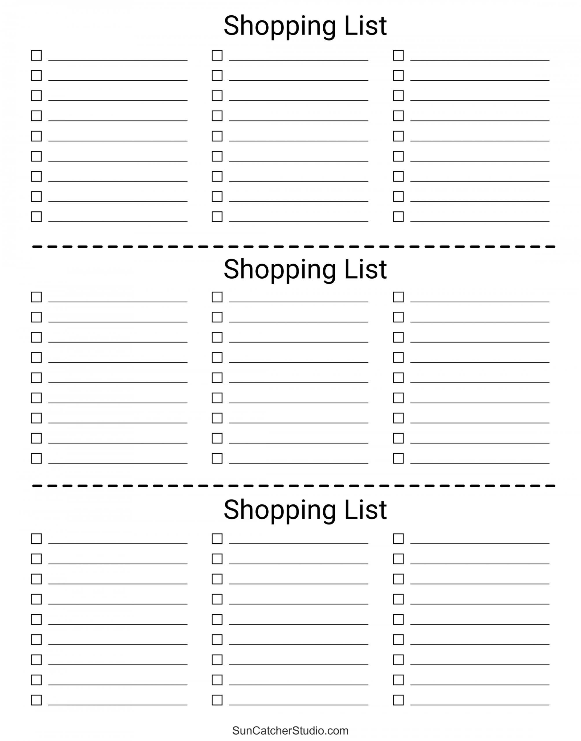 Printable Grocery List Free - Printable - Free Printable Grocery List Templates (PDF): Shopping Lists – DIY