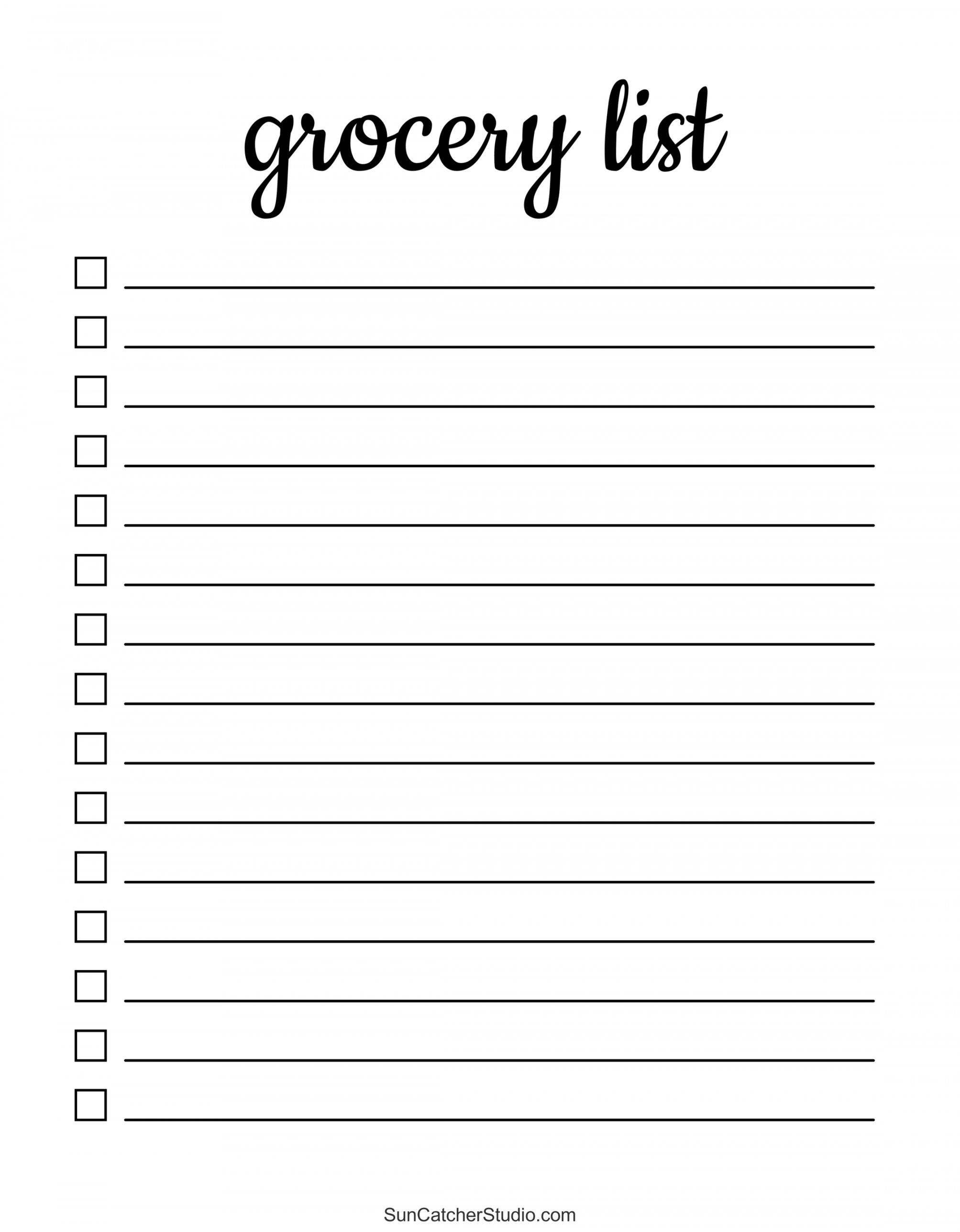 Free Grocery List Printable - Printable - Free Printable Grocery List Templates (PDF): Shopping Lists – DIY
