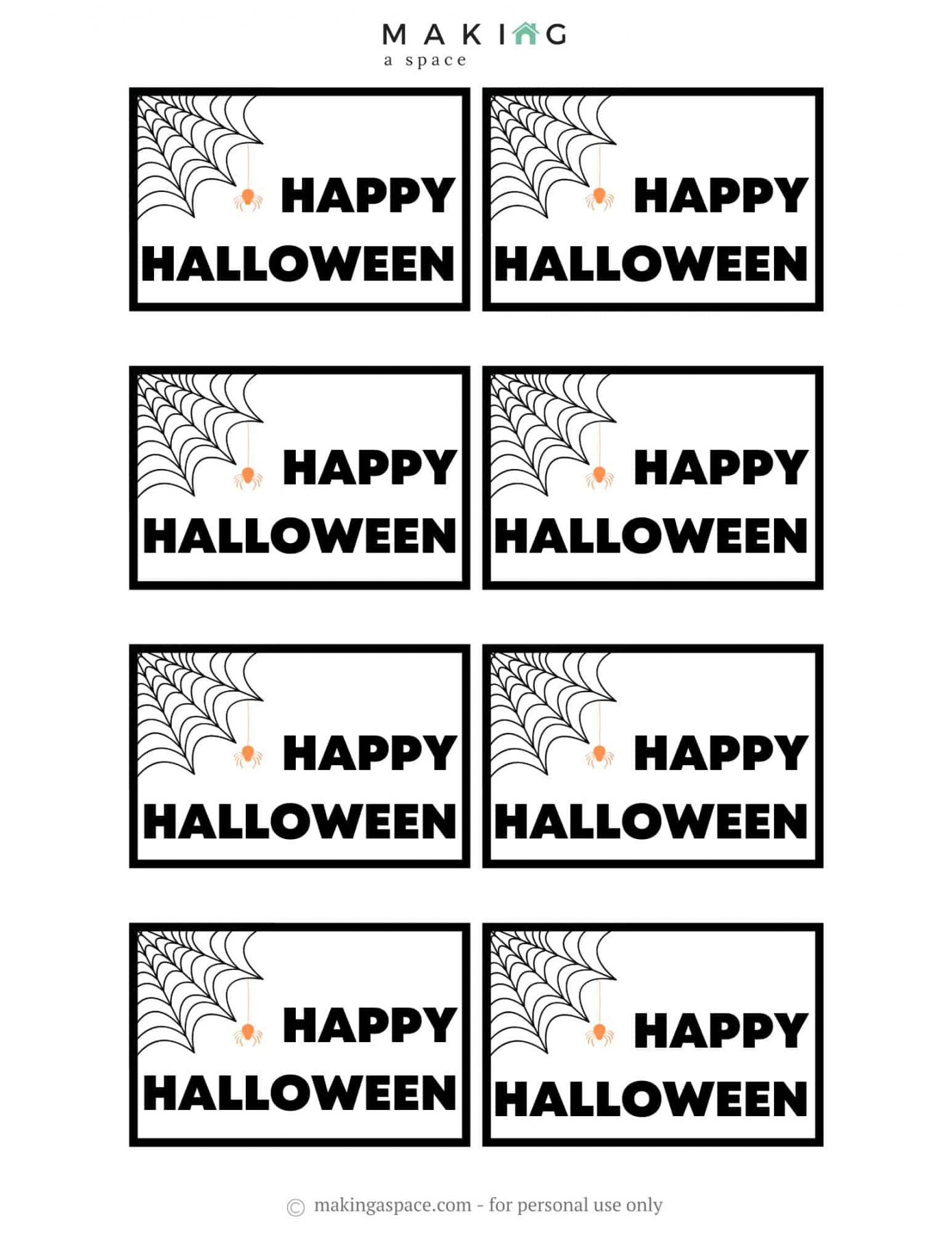 Free Printable Halloween Tags - Printable - Free Printable Halloween Gift Tags - Making A Space