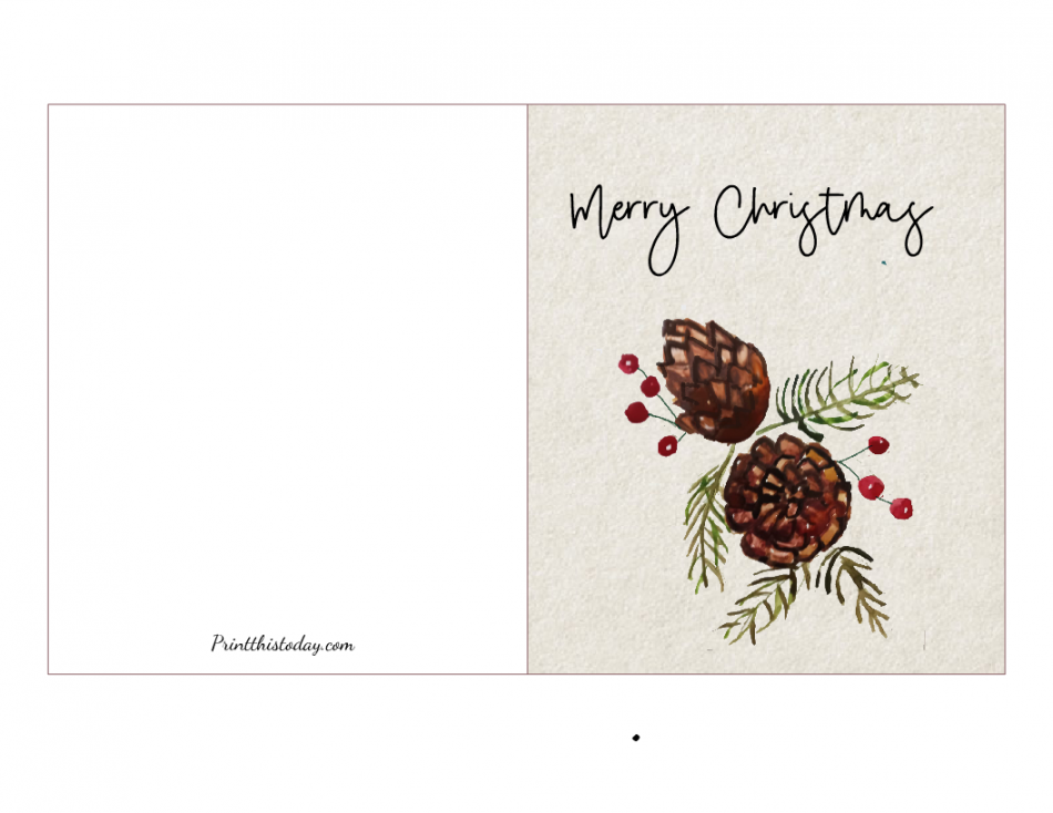 Free Printable Christmas Cards - Printable -  Free Printable Handmade Watercolor Christmas Cards