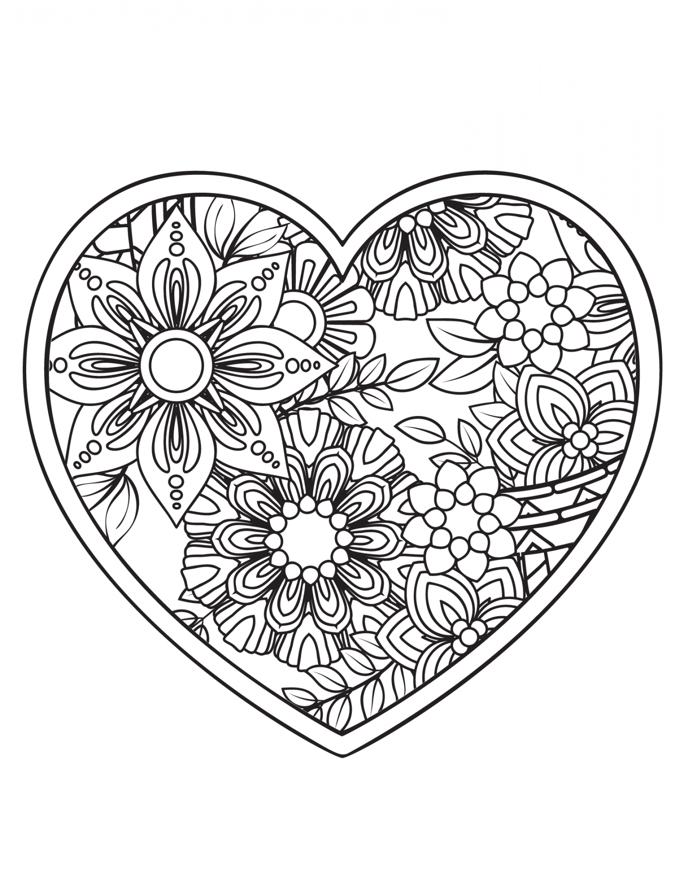 Free Printable Heart Coloring Pages - Printable - Free Printable Heart Coloring Pages for Kids and Adults