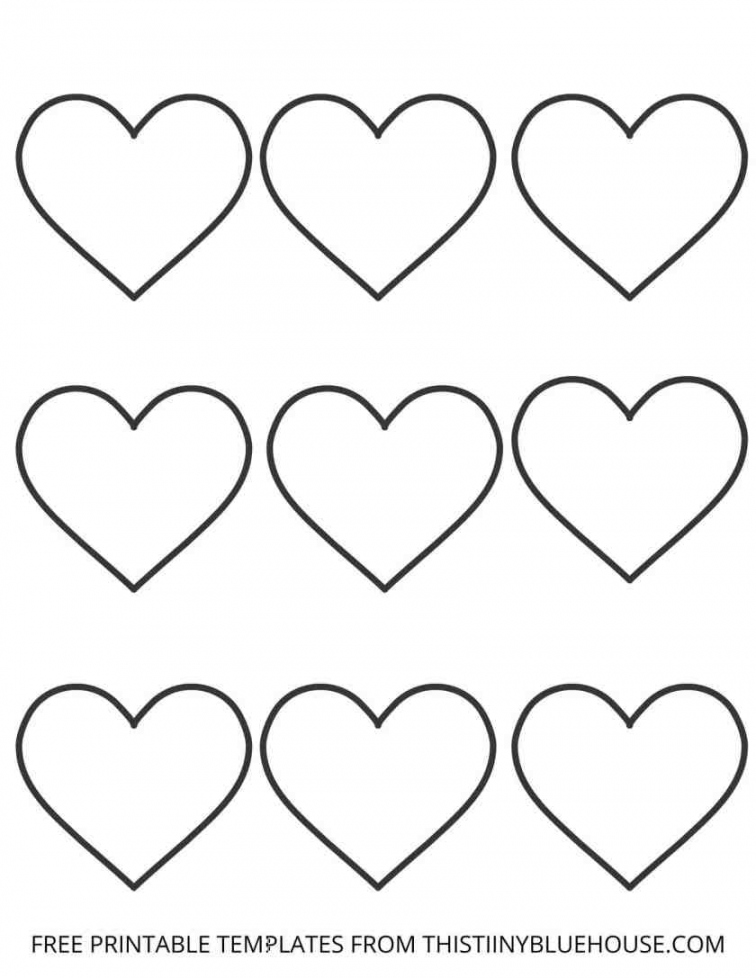 Free Printable Heart Template - Printable - Free Printable Heart Template ( sizes of Heart Outlines Small