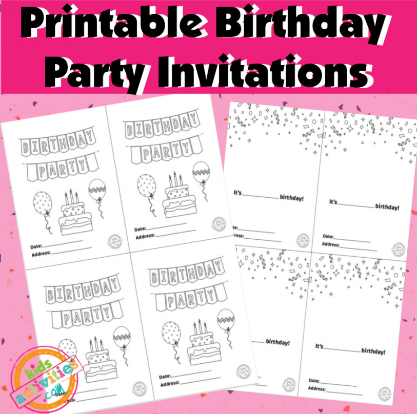 Free Printable Birthday Party Invitations - Printable - Free Printable Invitations - Kids Activities Blog