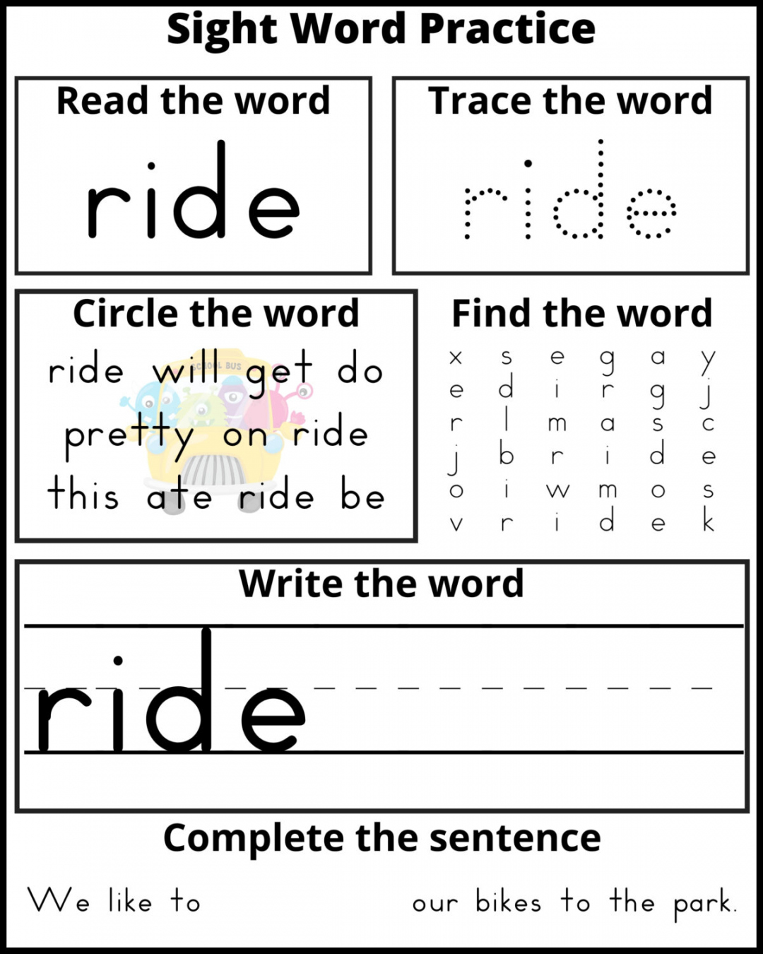 Free Printable Kindergarten Sight Words - Printable - Free Printable Kindergarten Sight Word Practice Sheets - Frugal