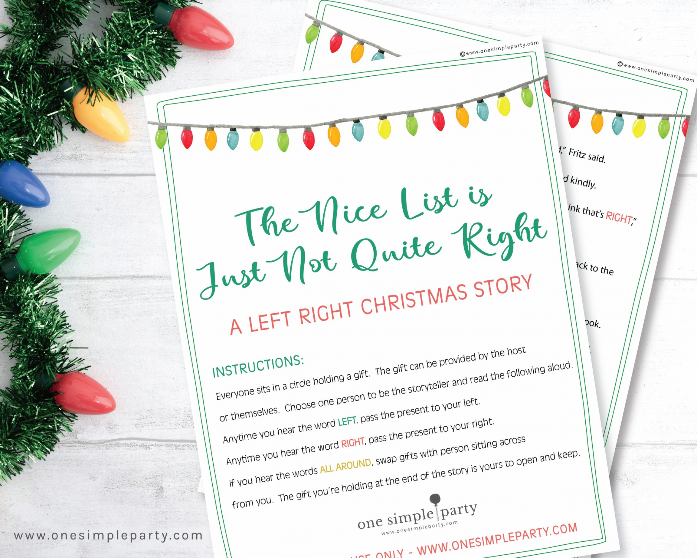 Free Printable Left Right Christmas Game For Adults - Printable - Free Printable Left Right Christmas Game -