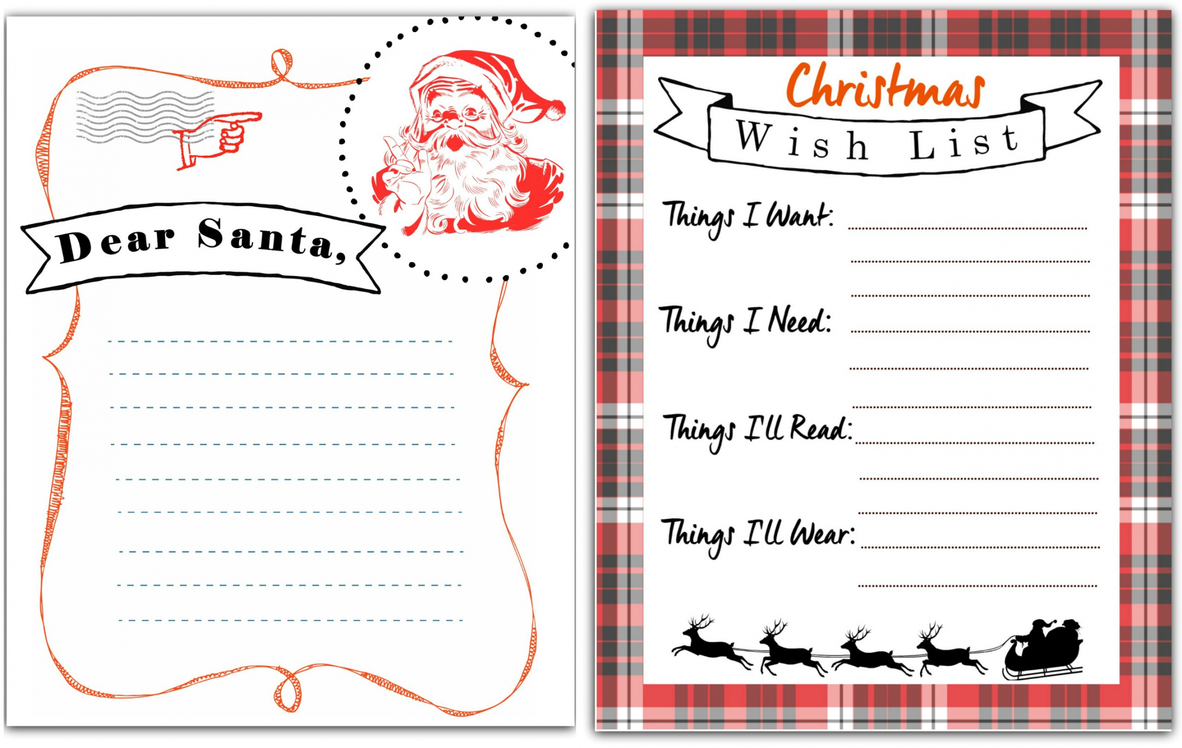 Free Printable Christmas Wish List - Printable - FREE Printable Letter to Santa & Christmas Wish List
