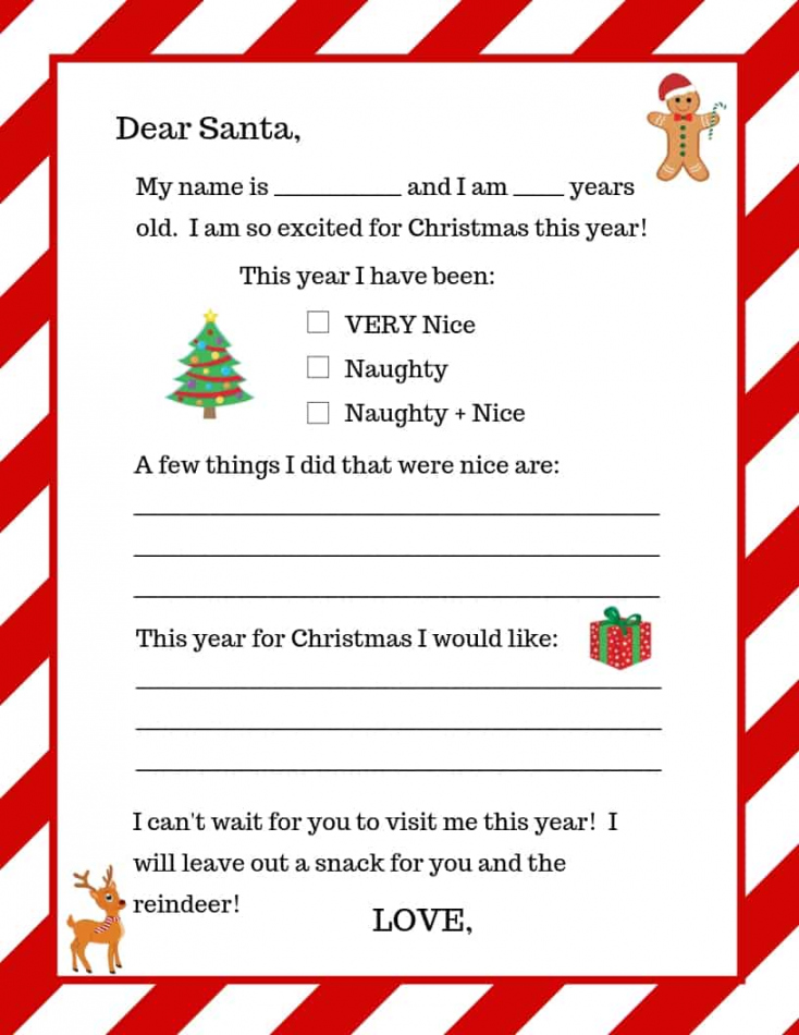 Free Printable Letter To Santa - Printable - Free Printable Letter to Santa -