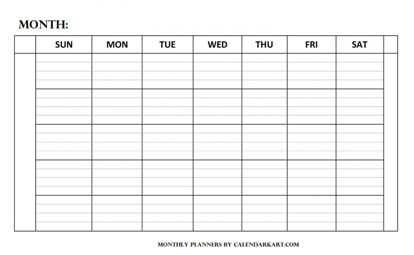 Free Monthly Calendars Printable - Printable - Free Printable Monthly Planner Templates - CalendarKart