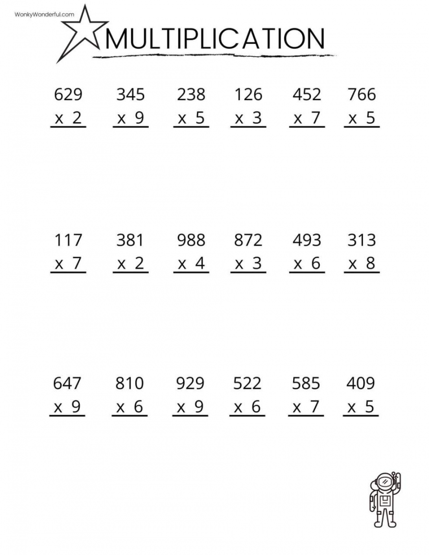 Printable Math Worksheets Free - Printable - FREE PRINTABLE MULTIPLICATION WORKSHEETS + WonkyWonderful