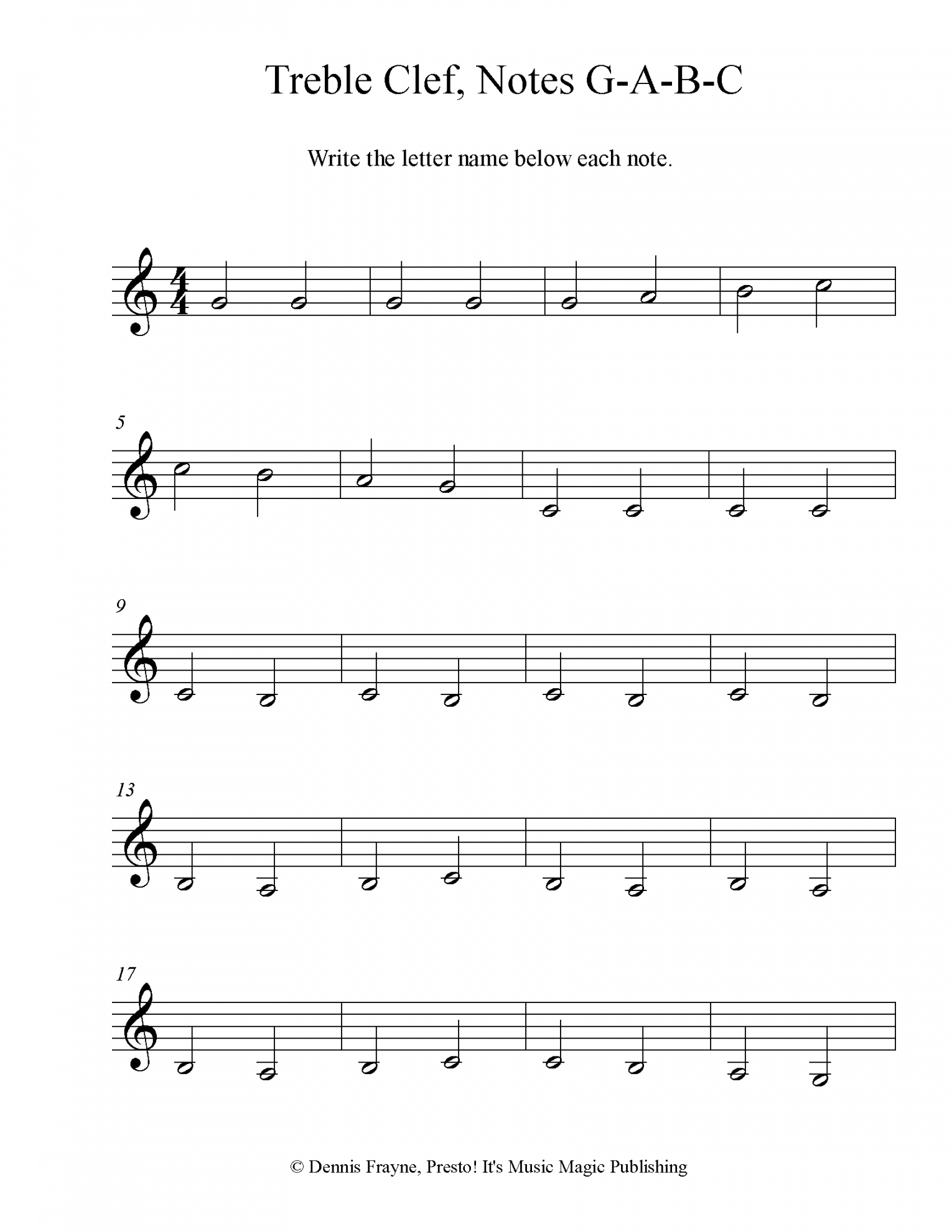 Free Printable Piano Sheet Music For Beginners With Letters - Printable - FREE! Printable Music Note Naming Worksheets — Presto! It