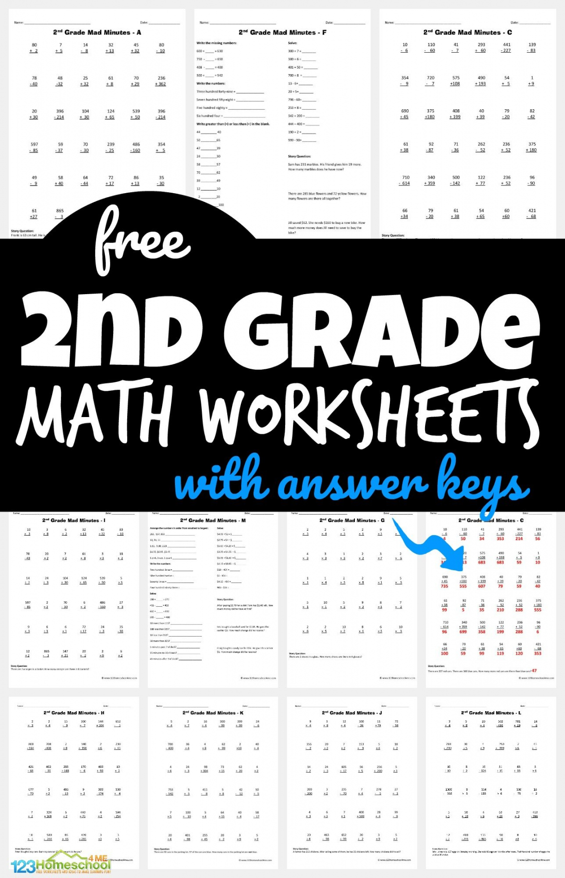 Free Printable 2nd Grade Math Worksheets - Printable - ✏️ FREE Printable nd Grade Math Minutes Worksheets pdf